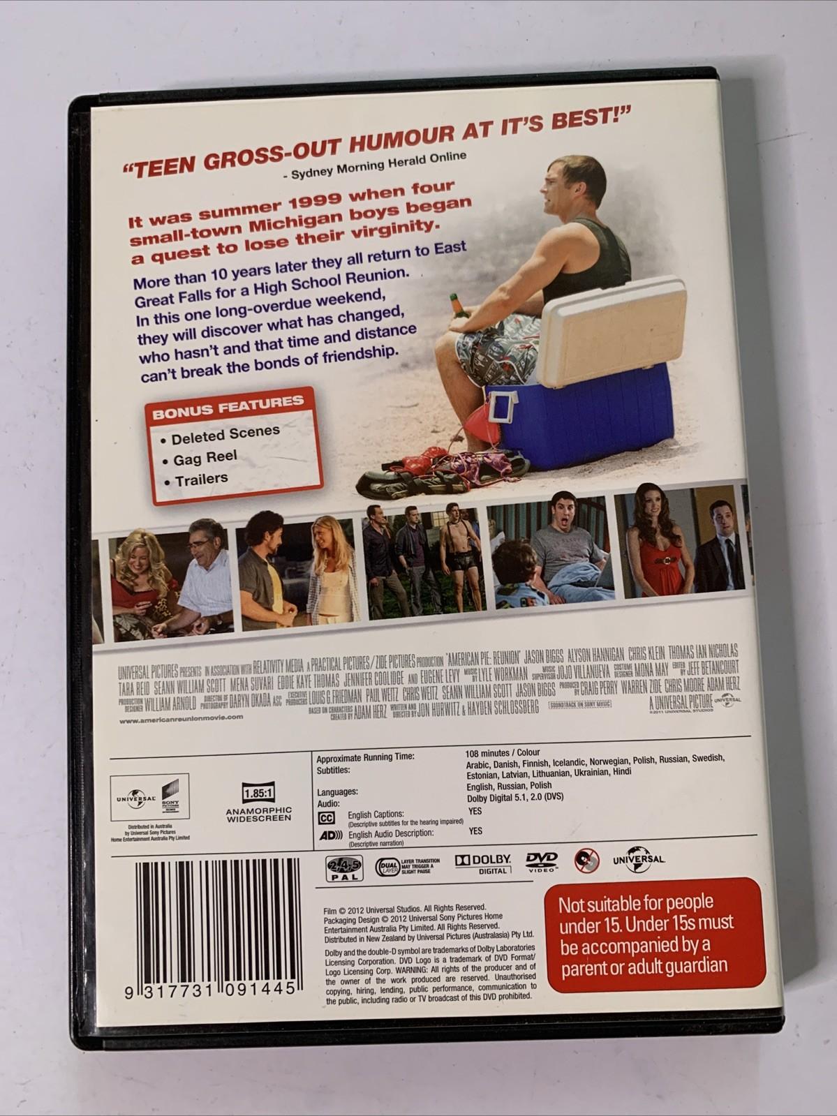 American Pie-Reunion (DVD, 2012) Chris Klein, Tara Reid, Jason Biggs Region 4 &2