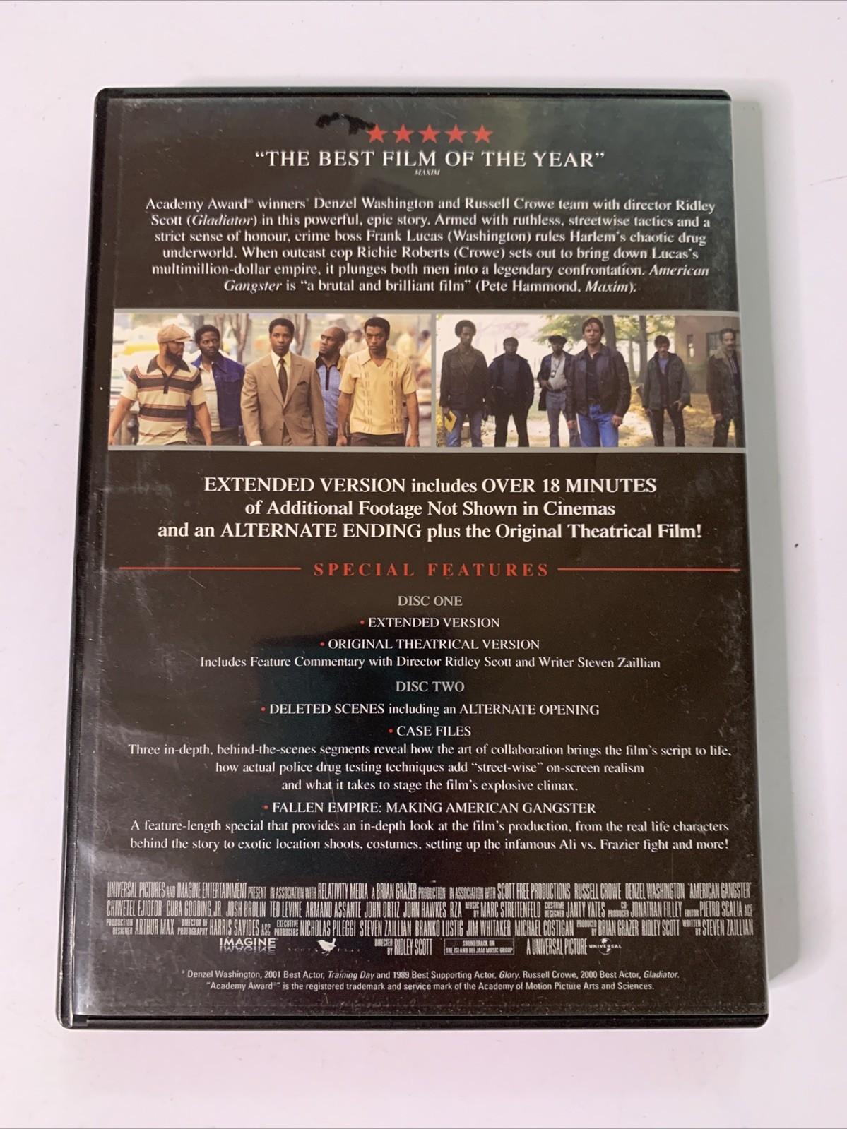 American Gangster (DVD, 2007) Denzel Washington, Russell Crowe Region 4