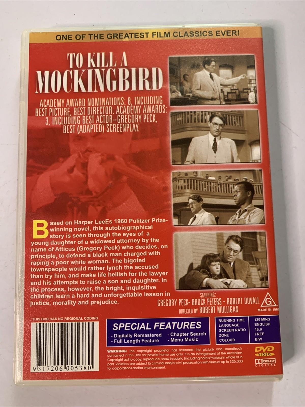 To Kill A Mockingbird (DVD, 1962) Gregory Peck, Robert Duvall  All Regions
