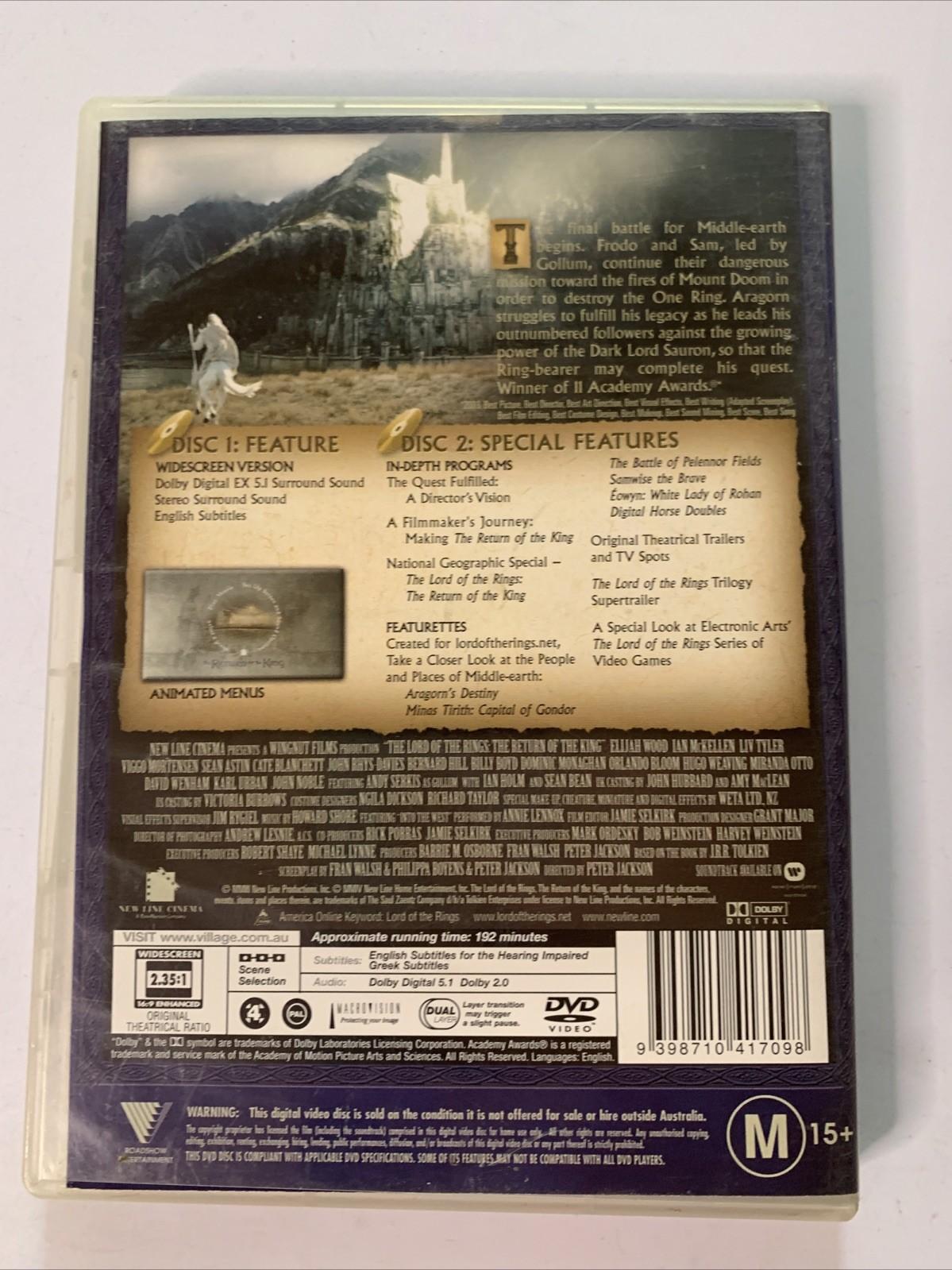 Lord Of The Rings: The Return Of The King (DVD, 2003, 2-Discs) Region 4