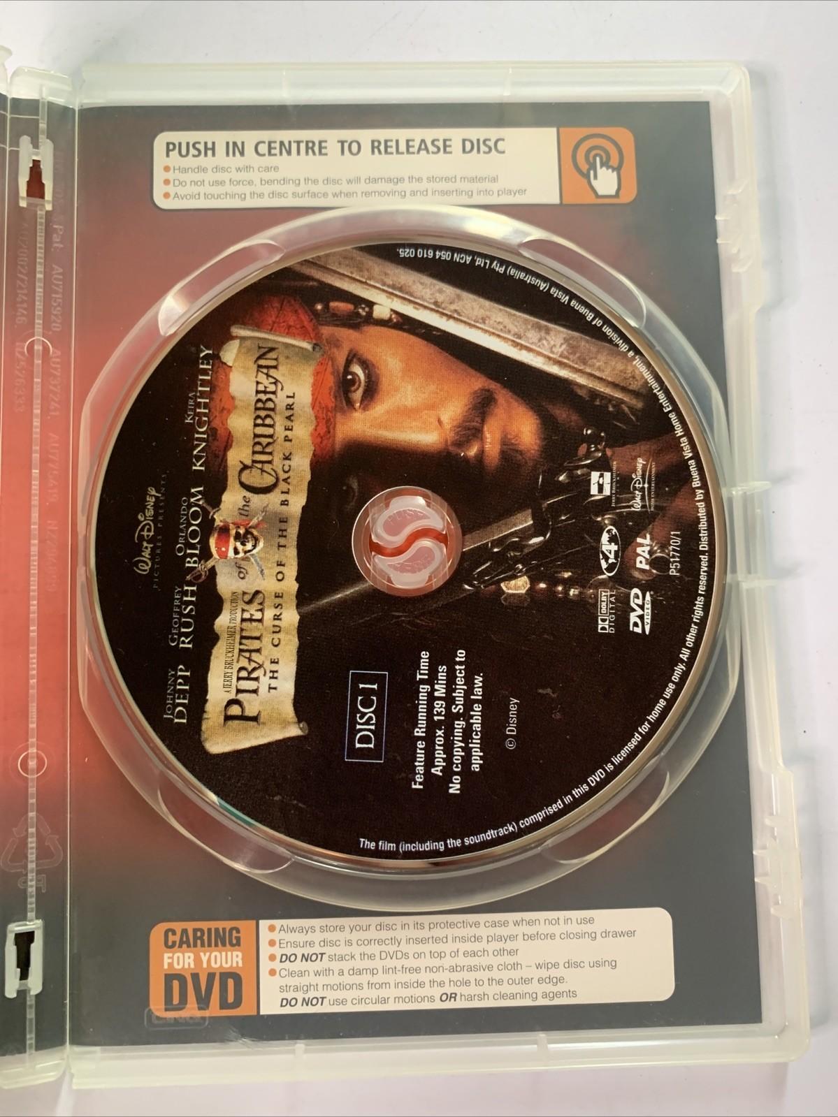 Pirates of the Caribbean: The Curse of the Blackpearl (DVD, 2003) Region 4