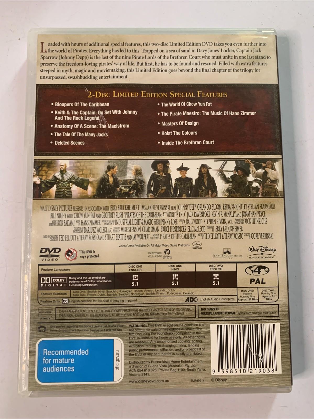 Pirates of the Caribbean: At World's End (DVD, 2007, 2-Discs) Region 4