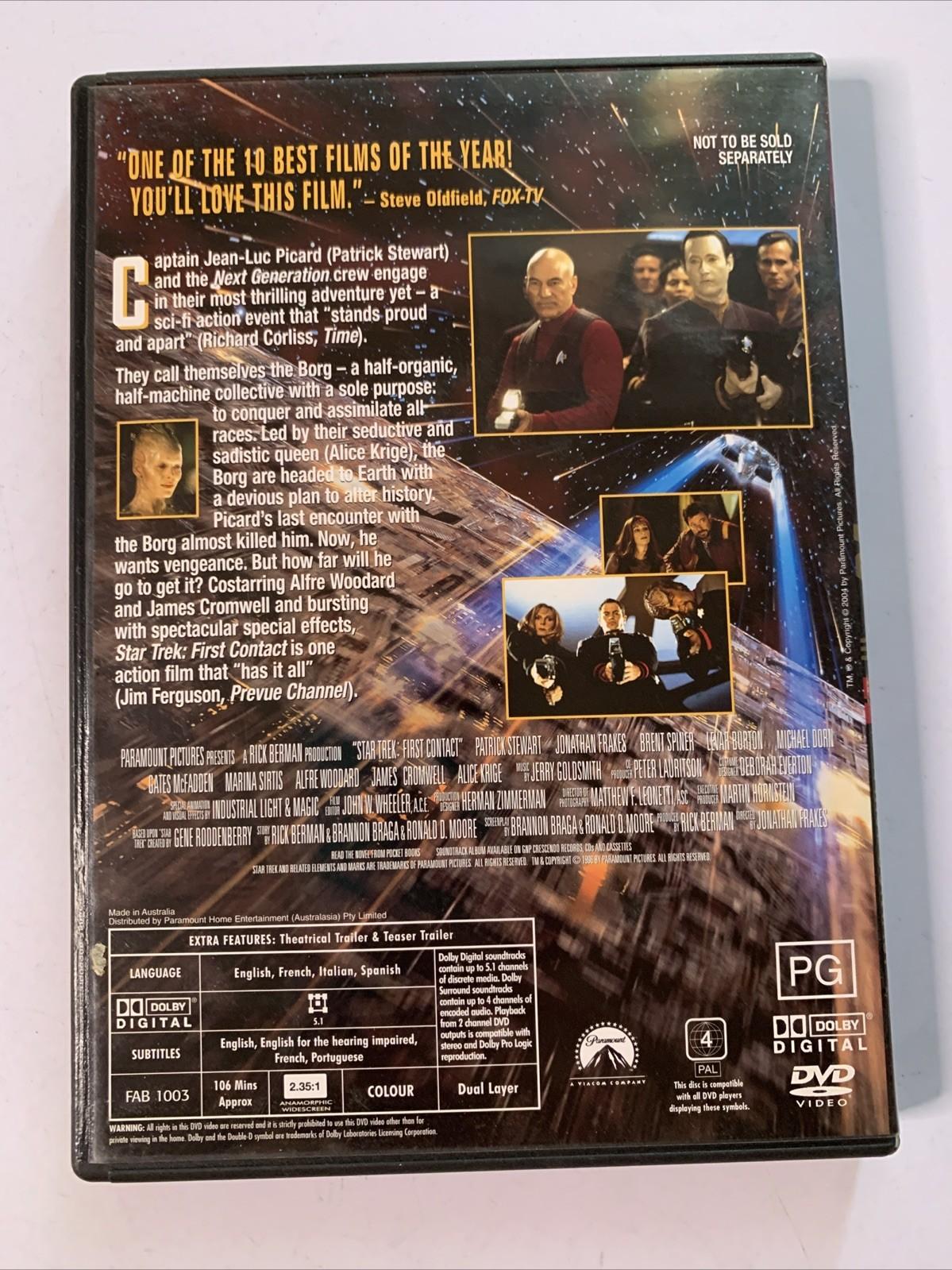 Star Trek: First Contact (DVD, 1996) Patrick Stewart Region 4