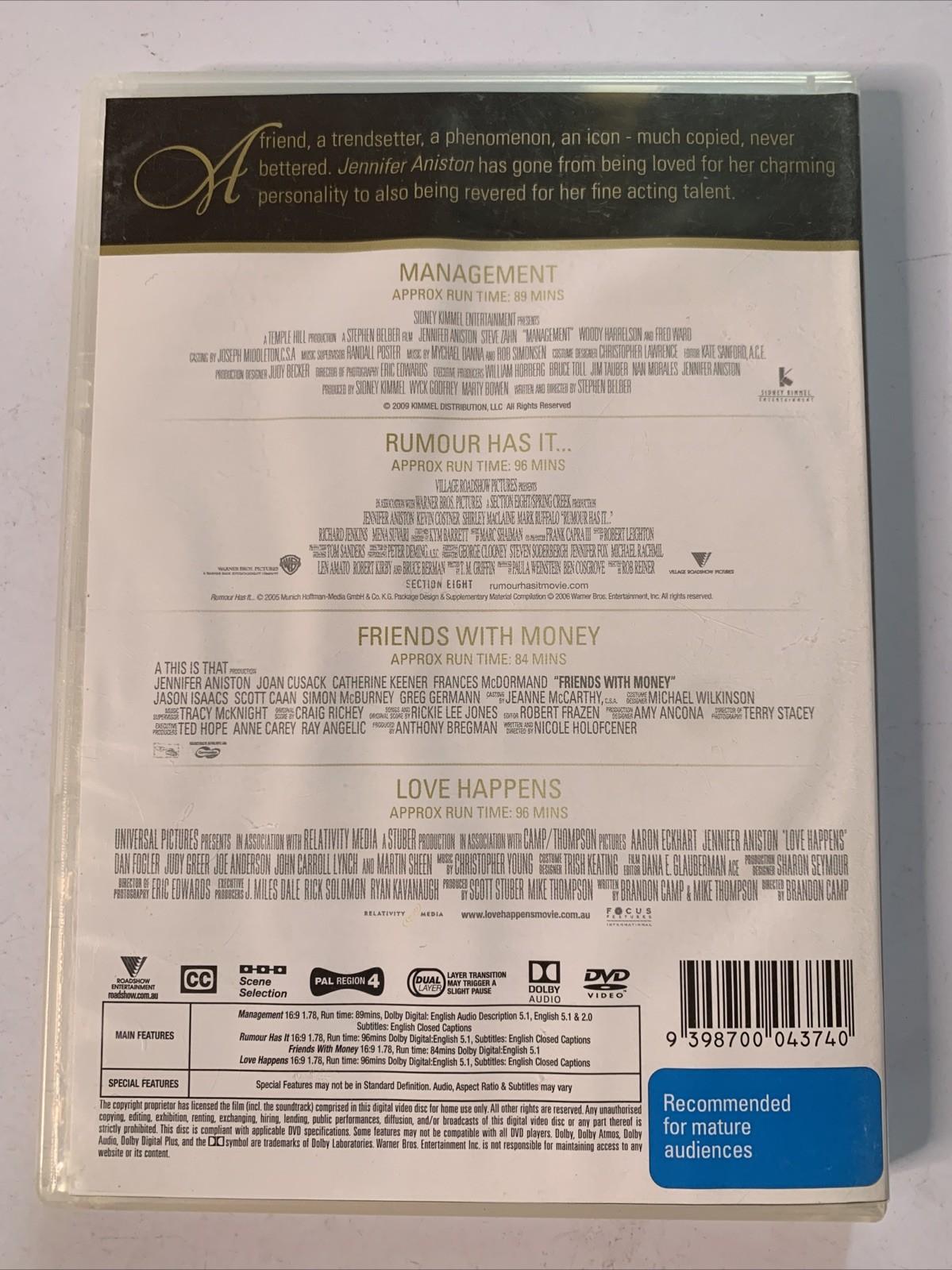 The Jennifer Aniston Collection of Films (DVD, 2017, 4-Discs) Region 4