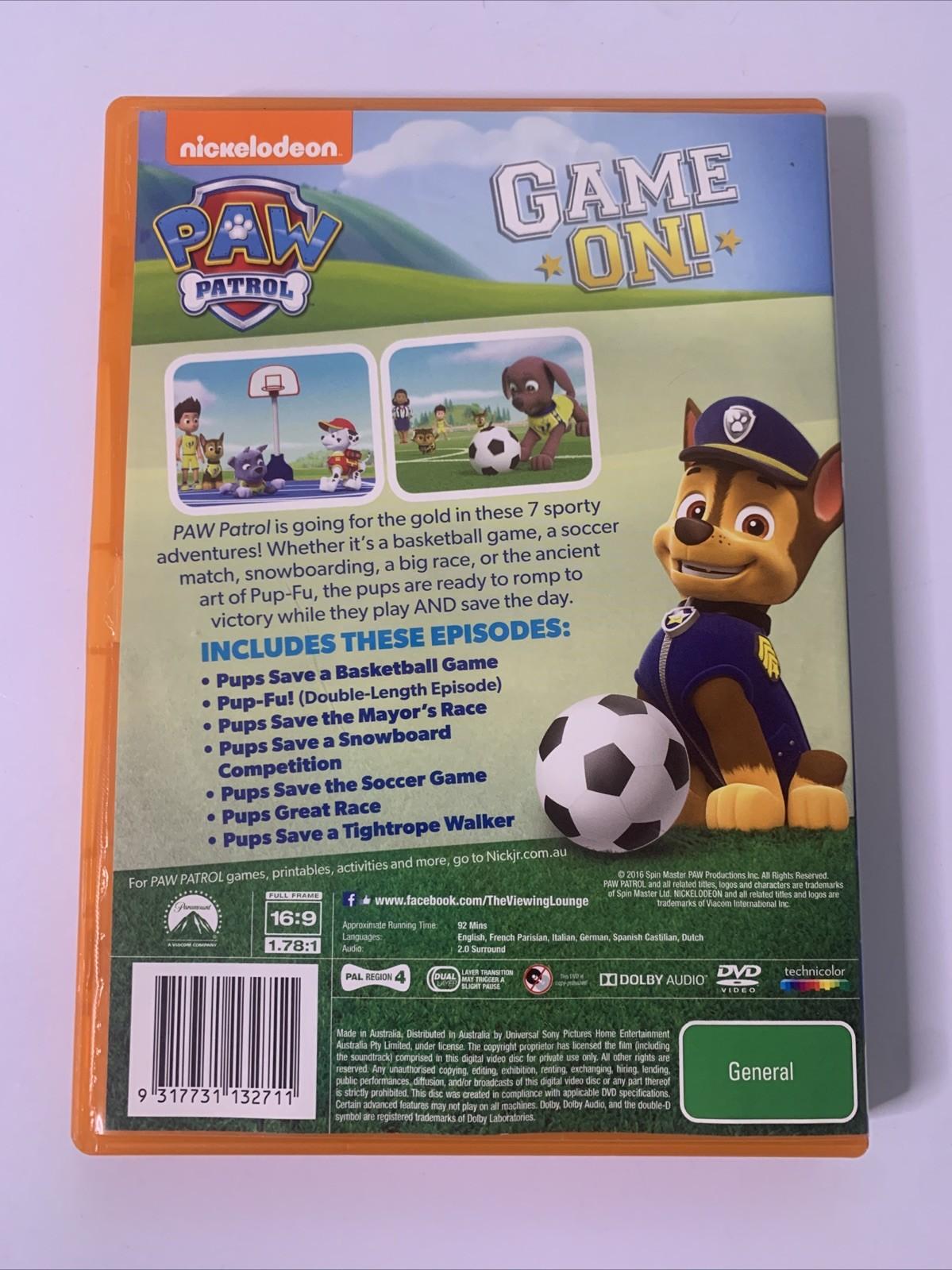 Paw Patrol : Game On! (DVD, 2016) Animation Region 4