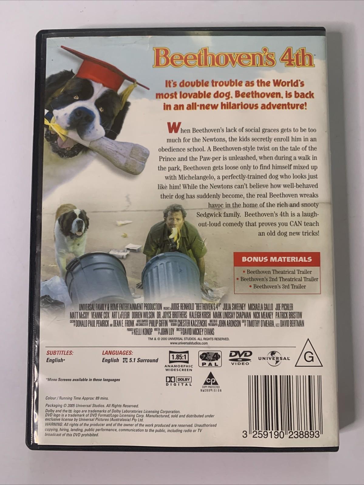 Beethoven's 4th (DVD, 2000) Region 4 &2