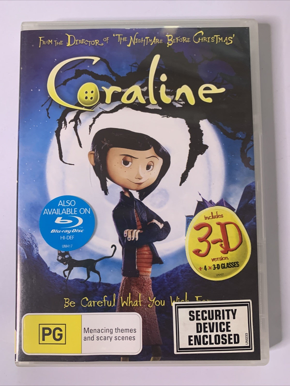 Coraline 2D + 3D Version (DVD, 2009) Dakota Fanning
