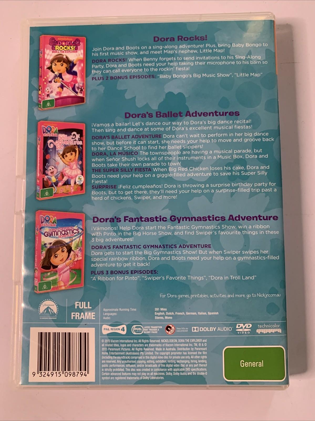 Dora The Explorer: Dora Rocks / Ballet Adventures / Gymnastic Adventures (DVD)