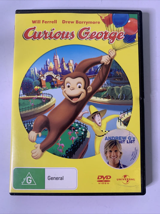 Curious George (DVD, 2006) Will Ferrell, Drew Barrymore Animated Movie Region 4