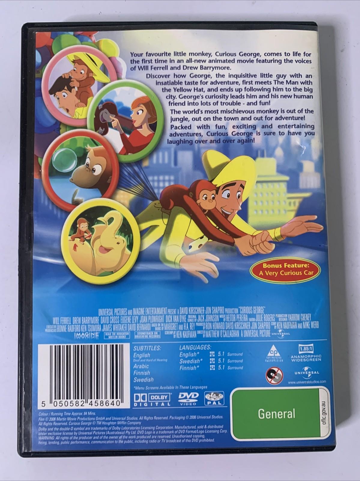 Curious George (DVD, 2006) Will Ferrell, Drew Barrymore Animated Movie Region 4