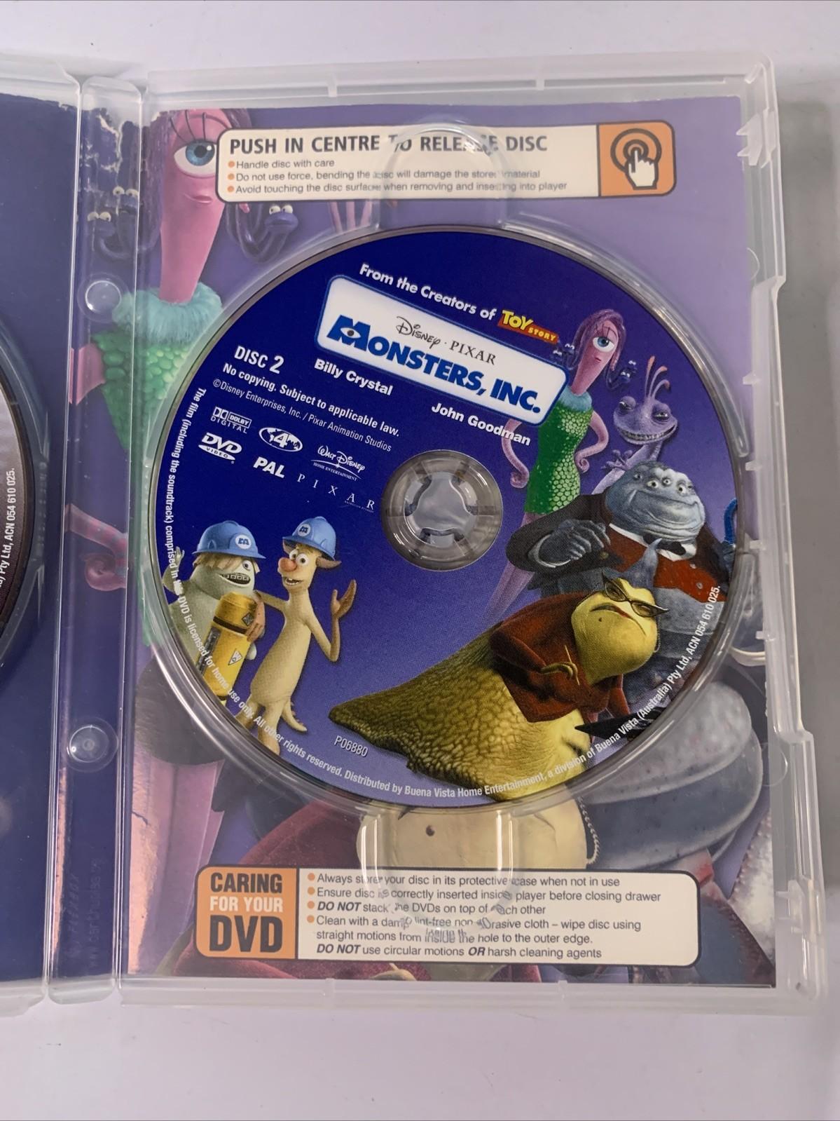 Monsters Inc (DVD, 2001) Billy Crystal, John Goodman Disney Pixar Region 4