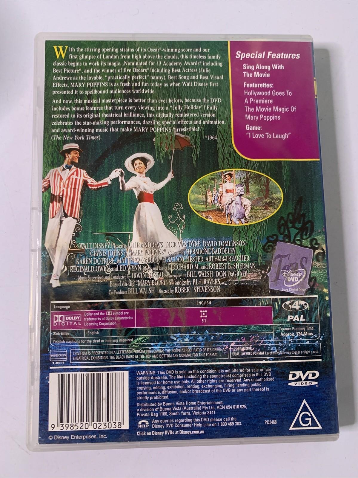 Mary Poppins (DVD, 1964) Julie Andrews, Dick Van Dyke Region 4