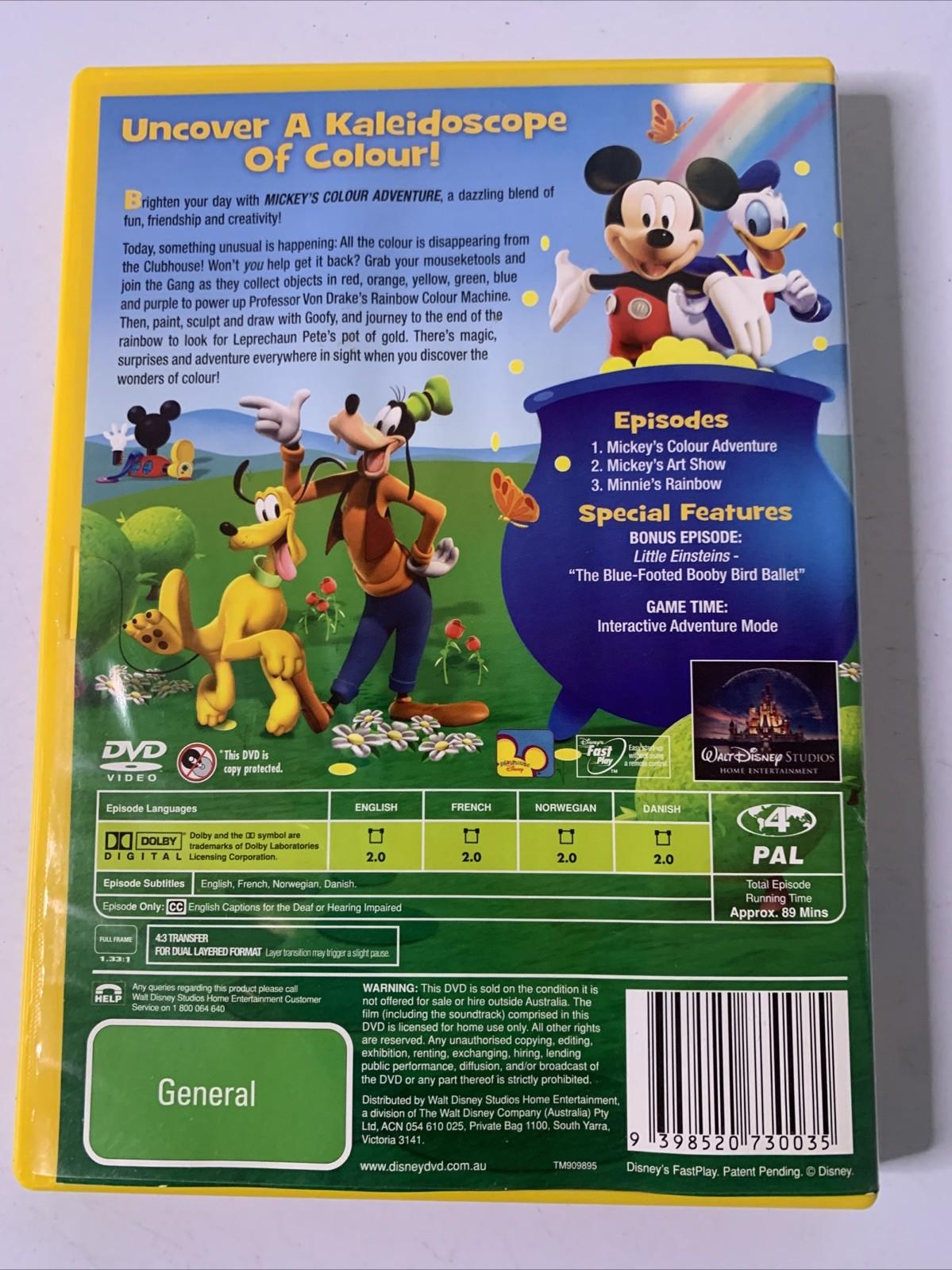 Mickey Mouse Clubhouse: Mickey's Colour Adventure (DVD, 2007) Disney Region 4