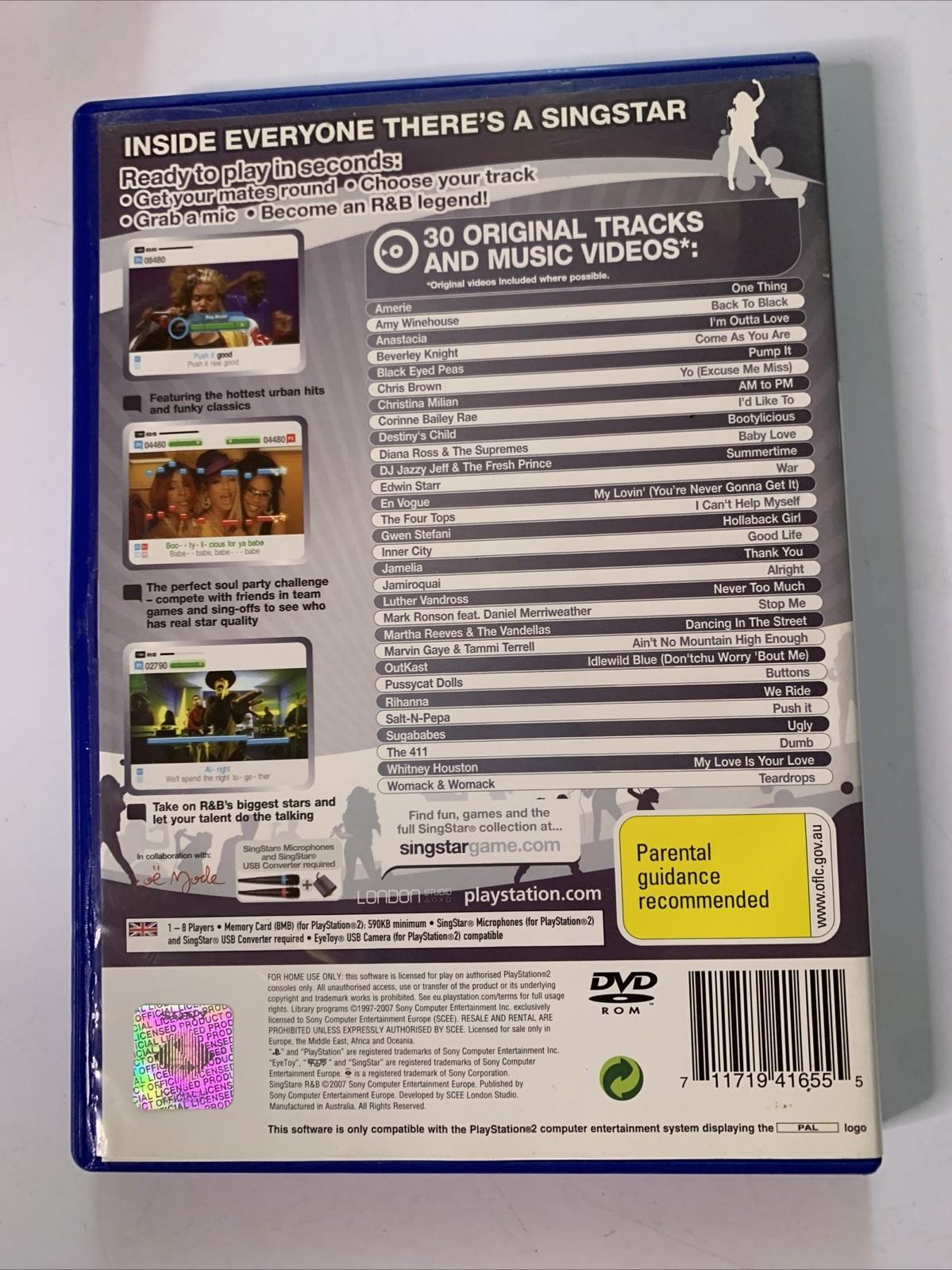 Singstar R&B PS2 Playstation 2 PAL Karaoke Music Game