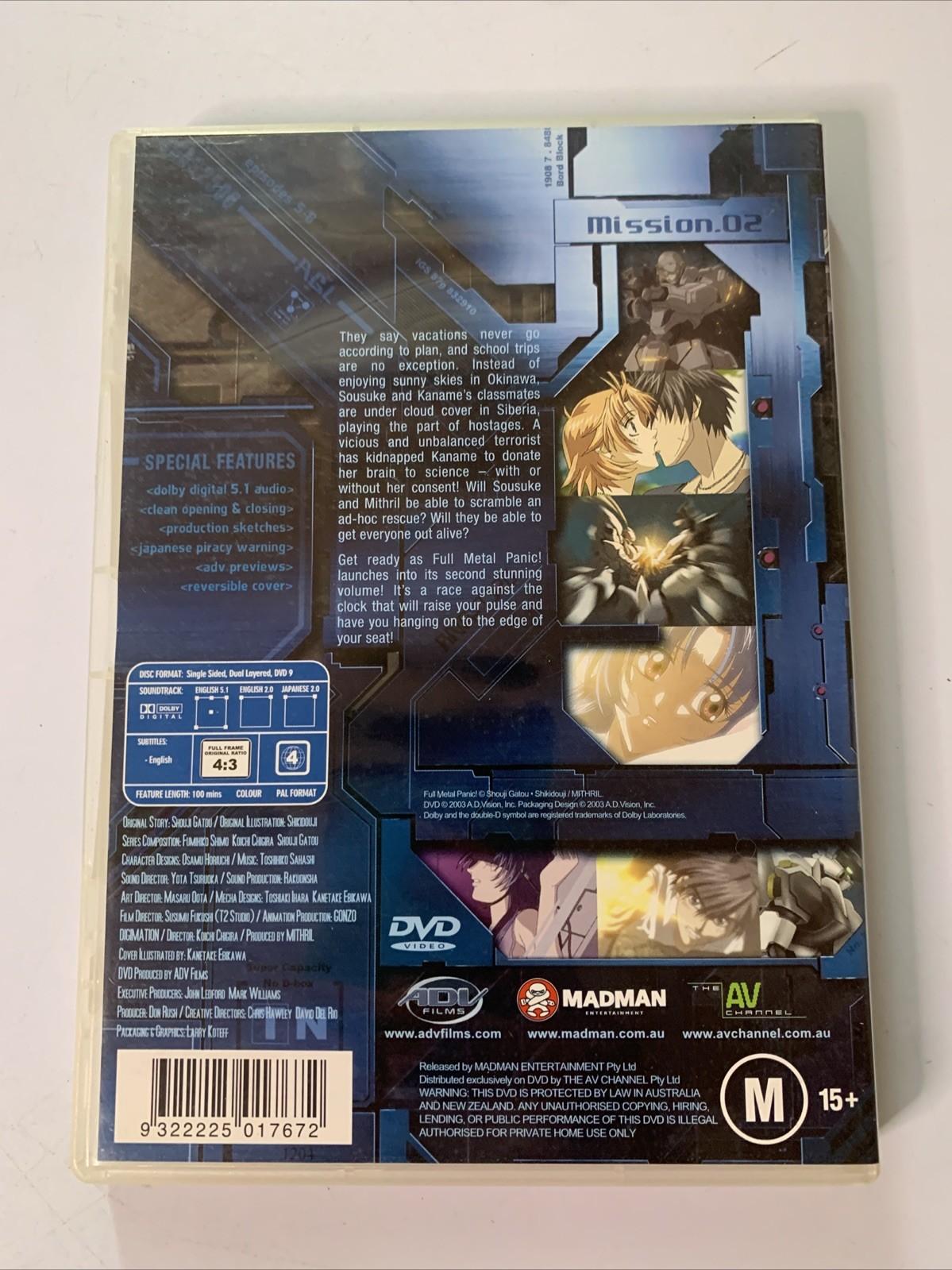 Full Metal Panic : Vol 2 (DVD, 2001) Anime Region 4