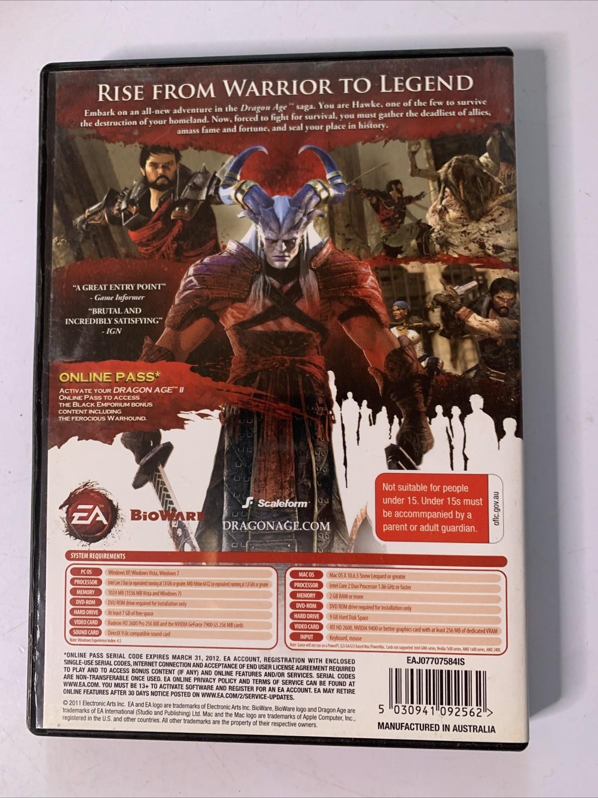 Dragon Age II PC DVD Windows Game Complete