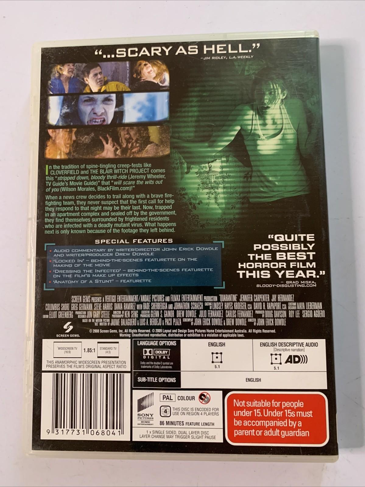 Quarantine (DVD, 2008) Jennifer Carpenter, Jay Hernandez, Steve Harris Region 4