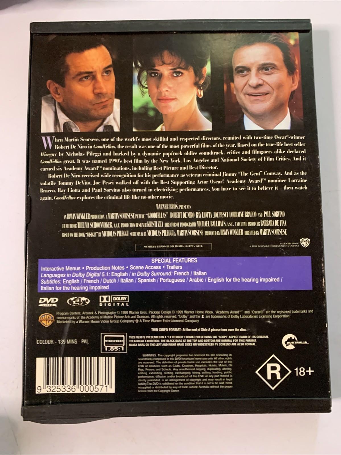 Goodfellas (DVD, 1990) Robert De Niro, Ray Liotta, Joe Pesci Region 4