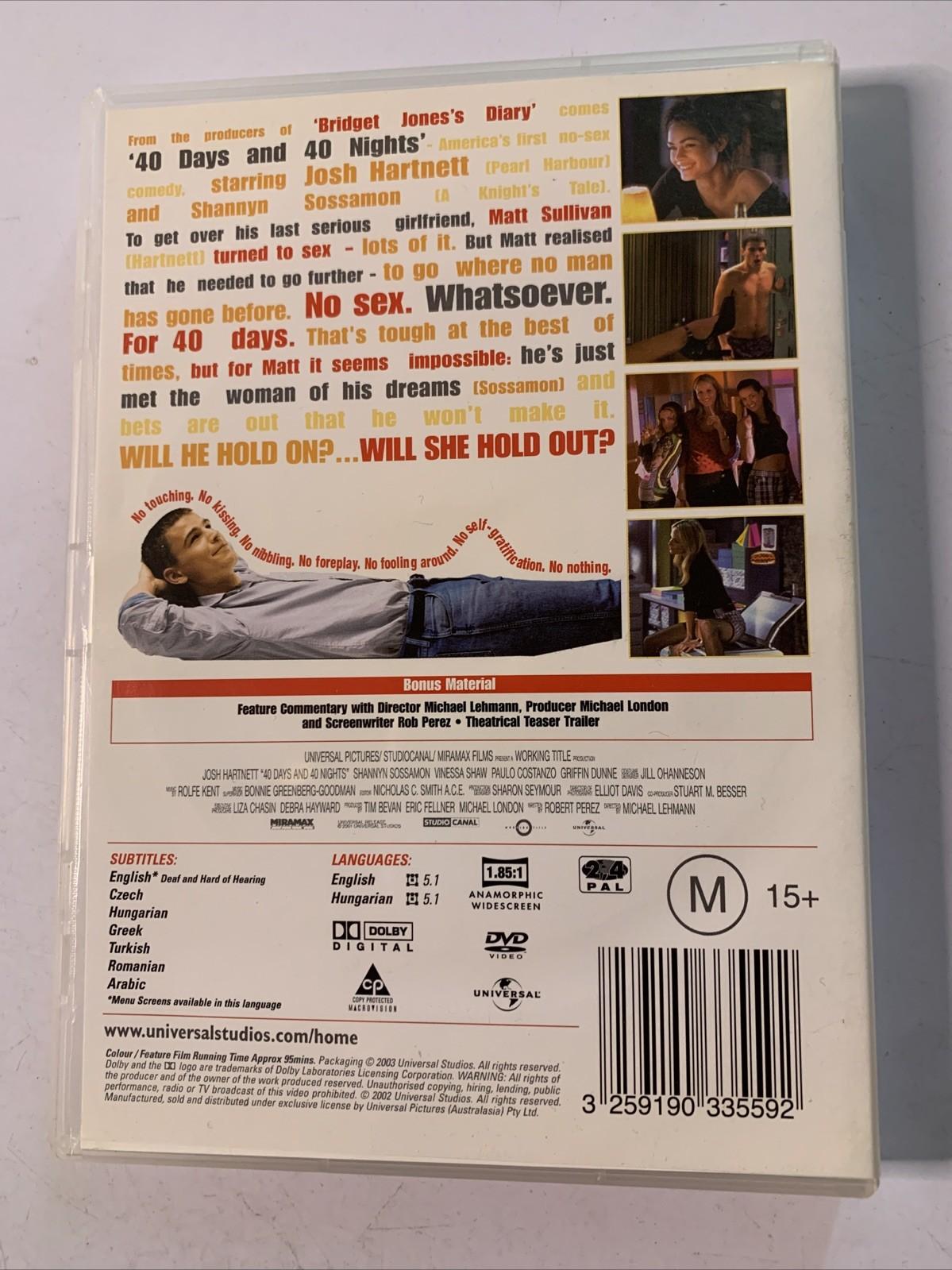 40 Days And 40 Nights (DVD, 2002) Josh Hartnett Comedy Region 4 *2