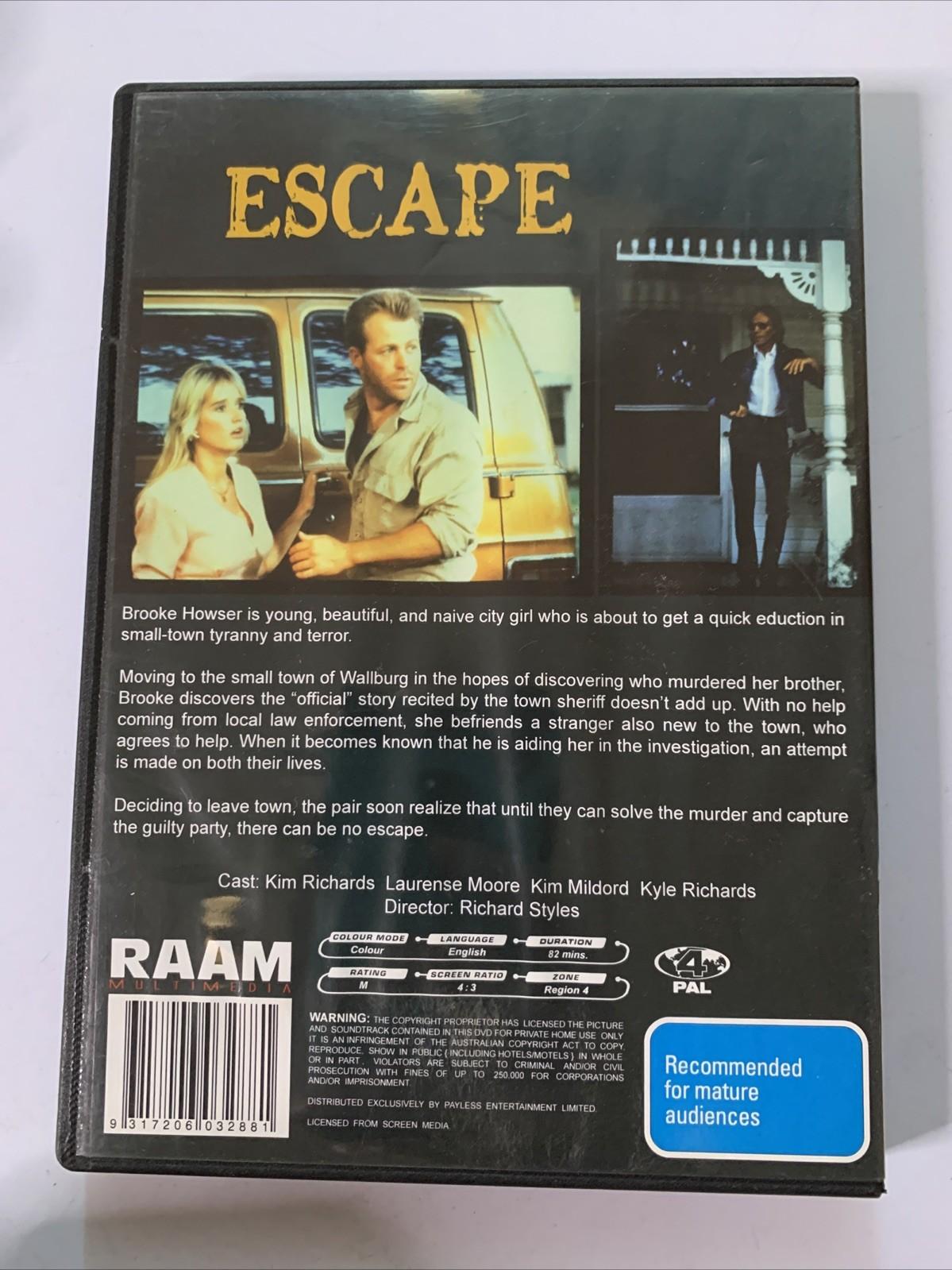 Escape (DVD, 1990) Kim Richards, Kin Shriner Region 4