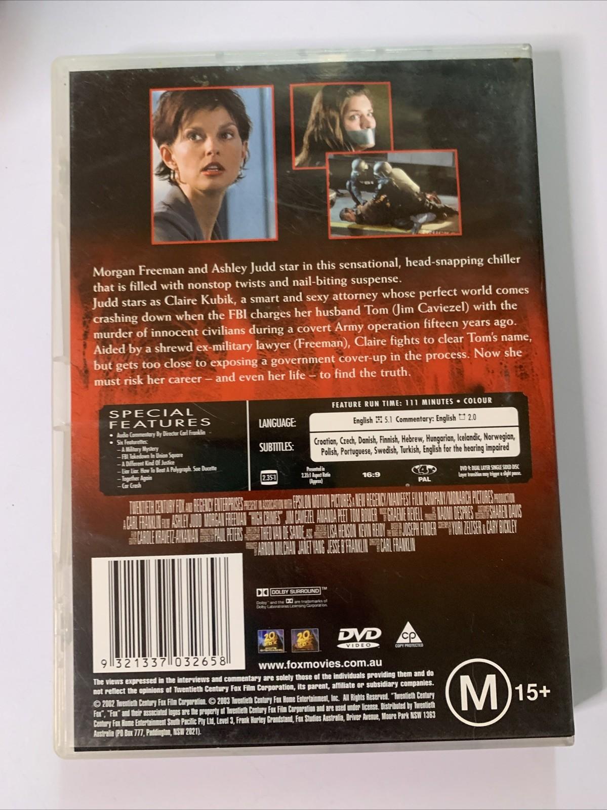High Crimes (DVD, 2001) Ashley Judd, Morgan Freeman, Jim Caviezel Region 4