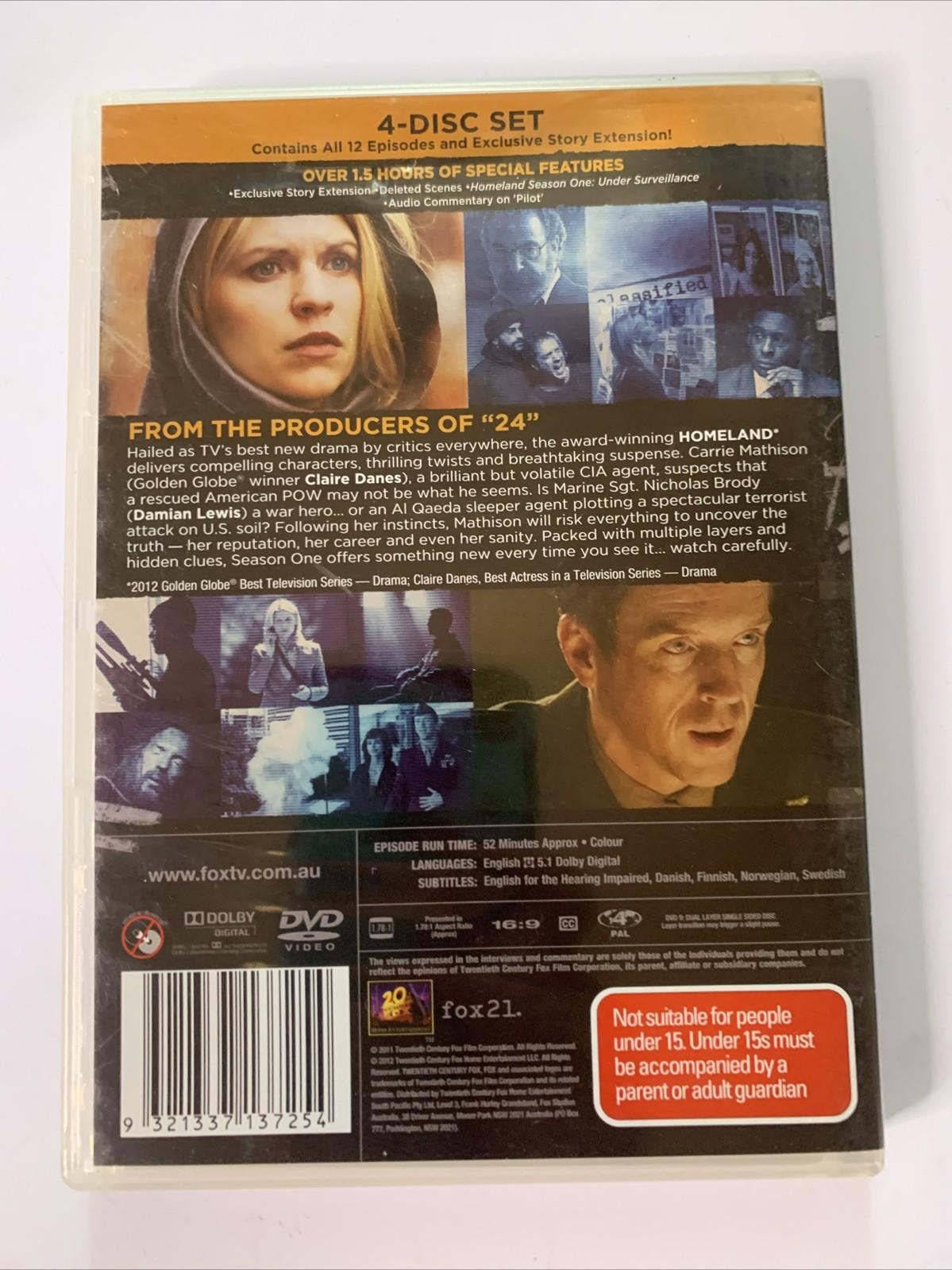 Homeland : Season 1 (DVD, 2011, 4-Discs) Region 4