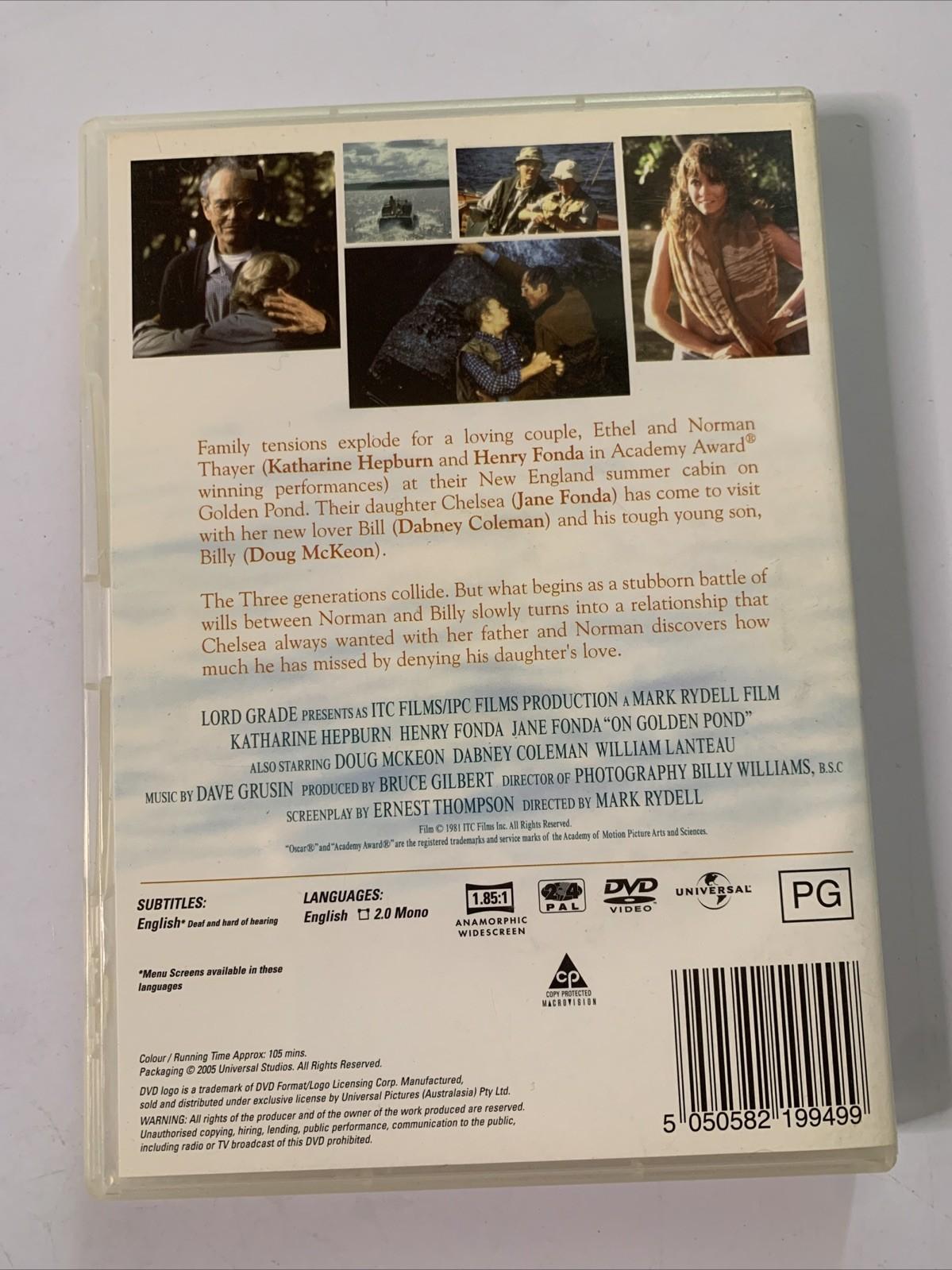 On Golden Pond (DVD, 1981) Katharine Hepburn, Jane Fonda, Henry Fonda Region 4