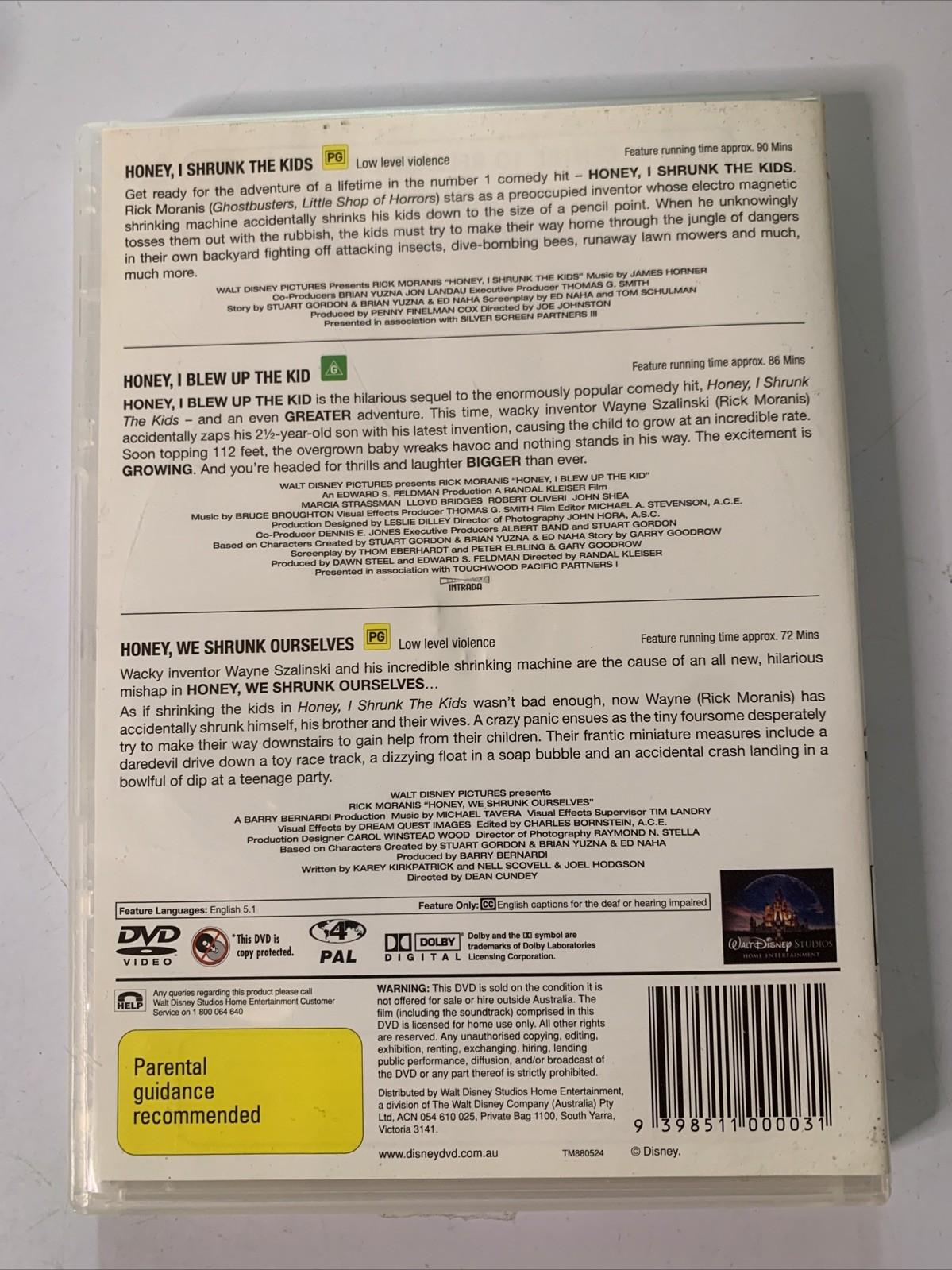 Honey, I Shrunk the Kids Trilogy (DVD, 1989, 3-Discs)  Rick Moranis Region 4