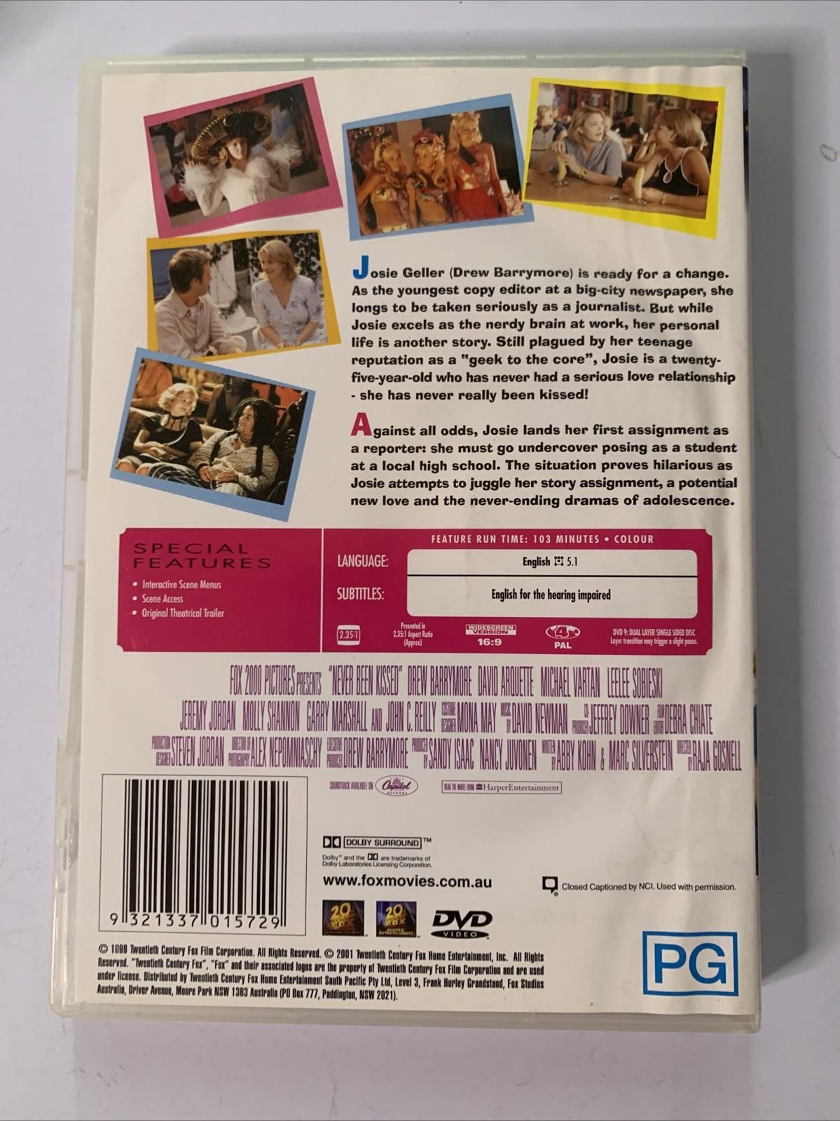 Never Been Kissed (DVD, 1999) Drew Barrymore, David Arquette Region 4