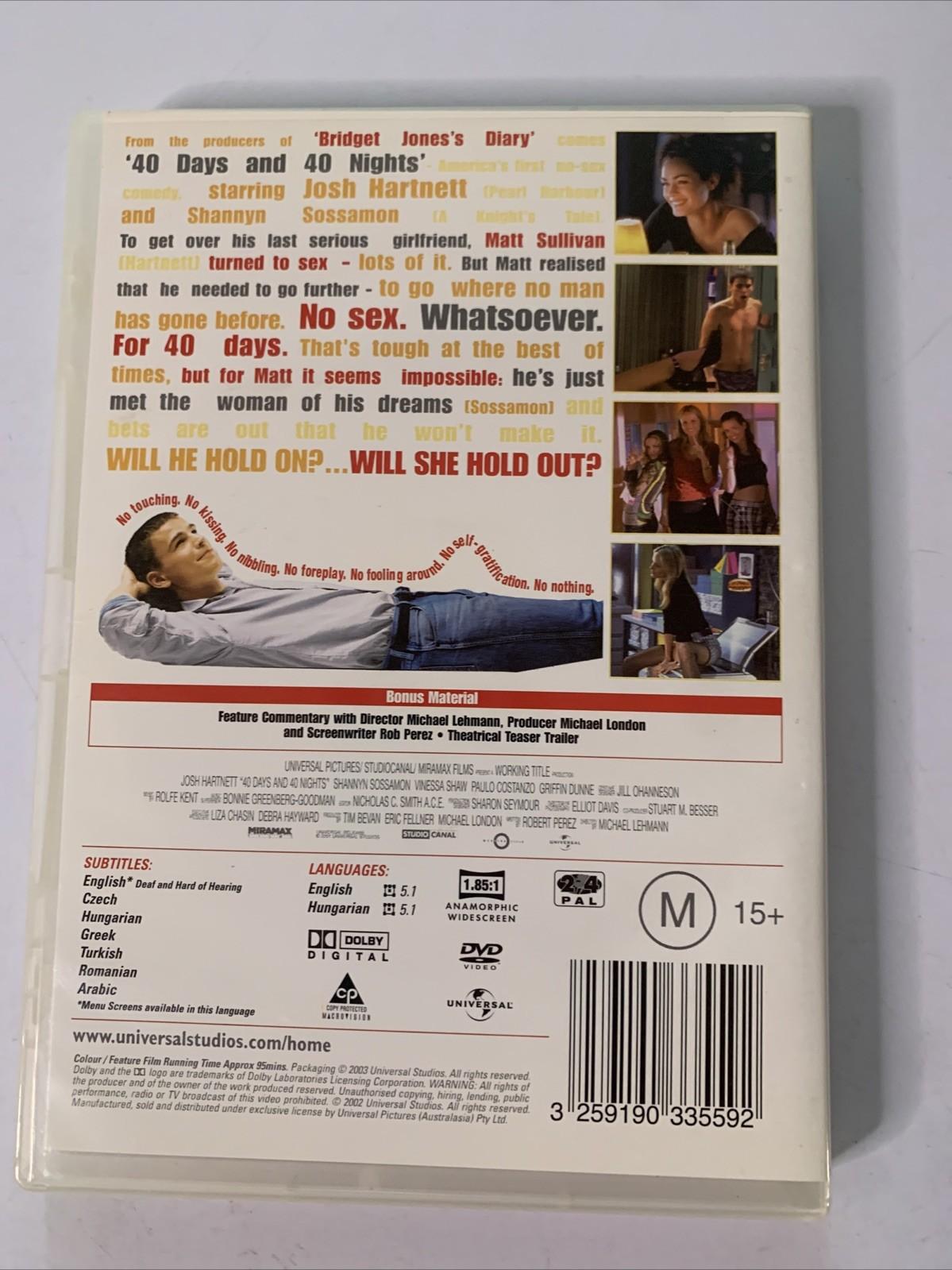 40 Days And 40 Nights (DVD, 2002) Josh Harnett Region 4