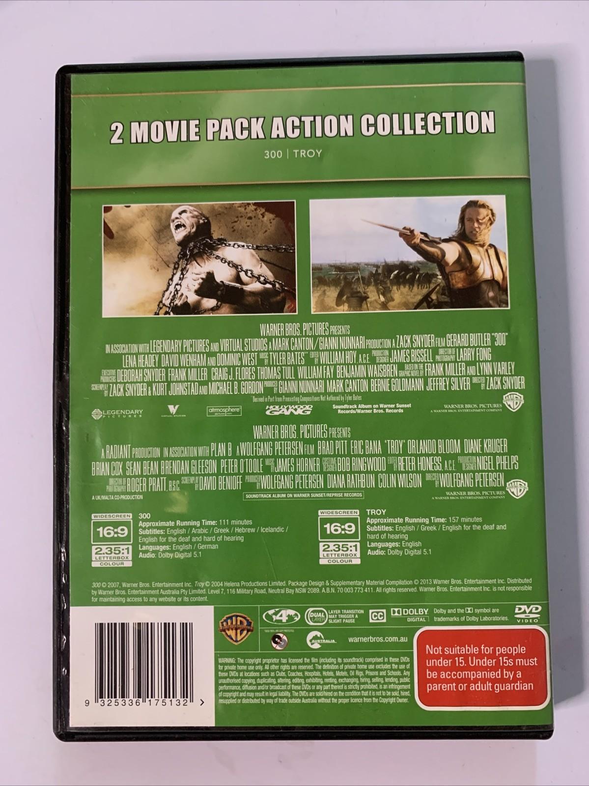 300 / Troy (DVD, 2013) Brad Pitt, Gerard Butler Action Movies Region 4