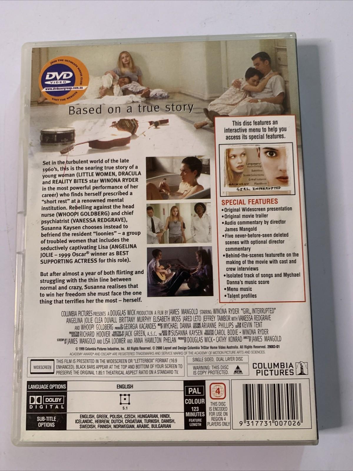 Girl Interrupted (DVD, 1999) Angelina Jolie, Brittany Murphy, Winona Ryder