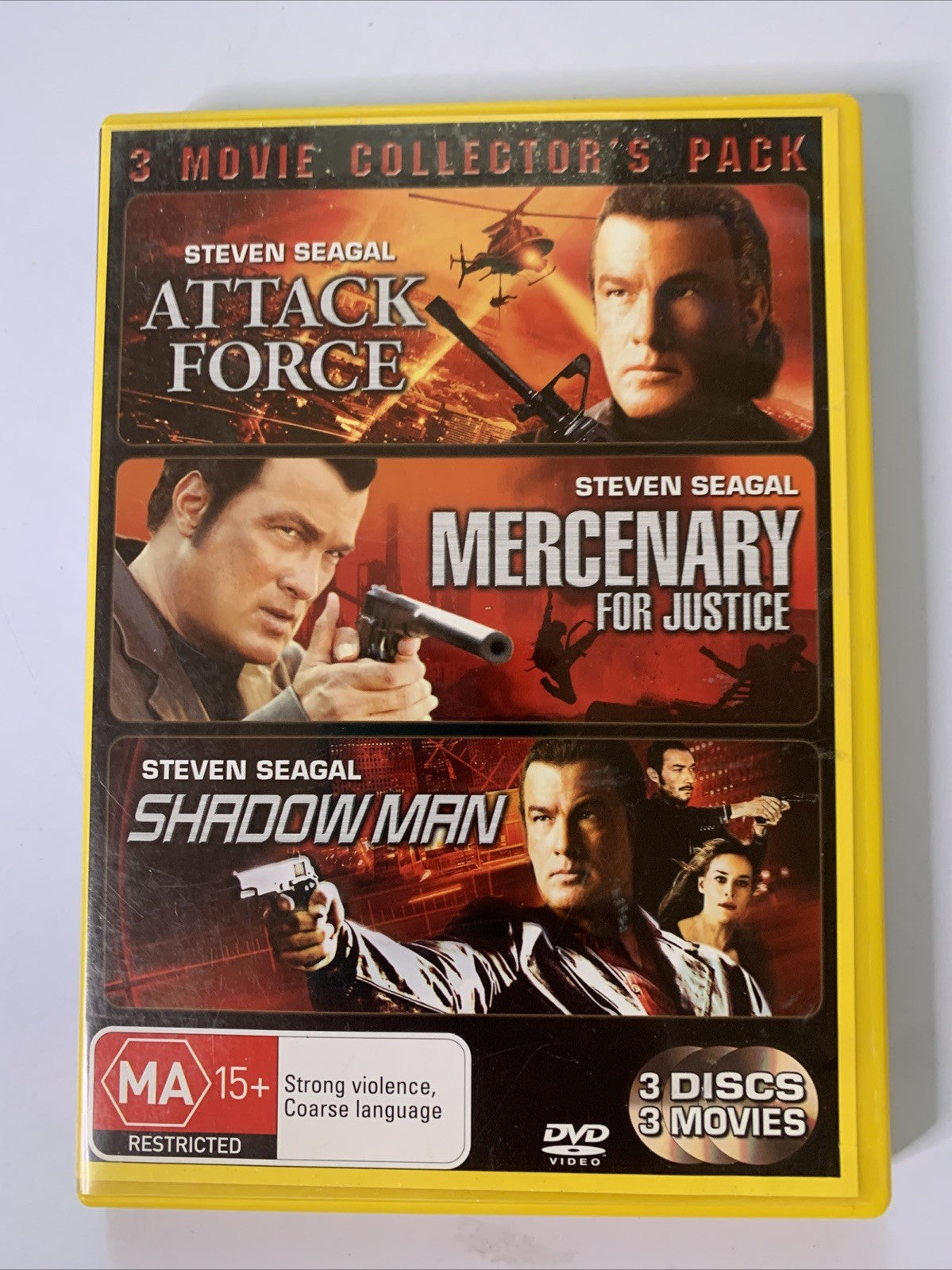 Attack Force / Mercenary For Justice / Shadow Man (DVD) Steven Seagal Region 4