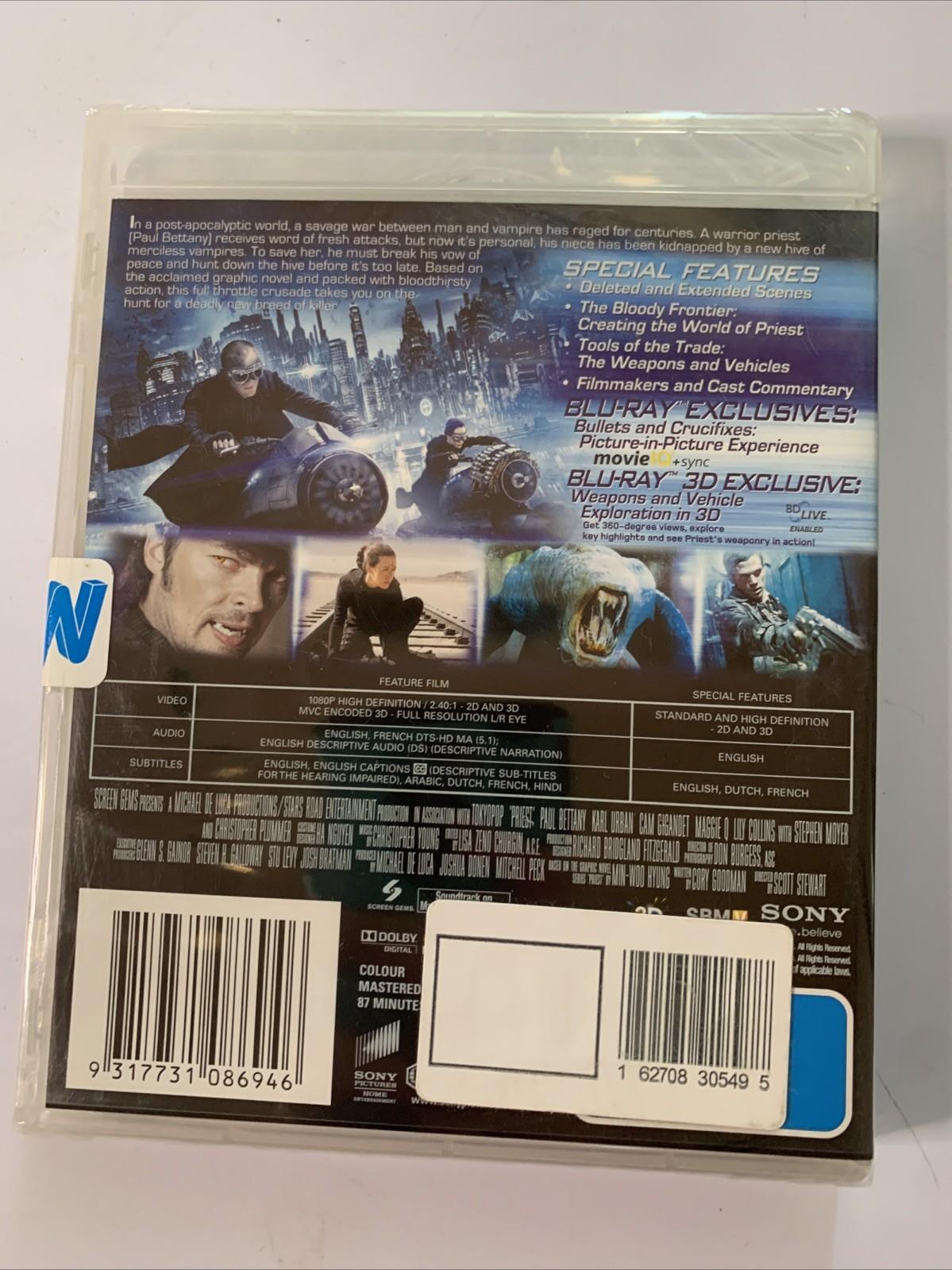 Priest 3D (3D Blu-ray, 2011) Paul Bettany, Cam Gigandet, Maggie Q  All Regions