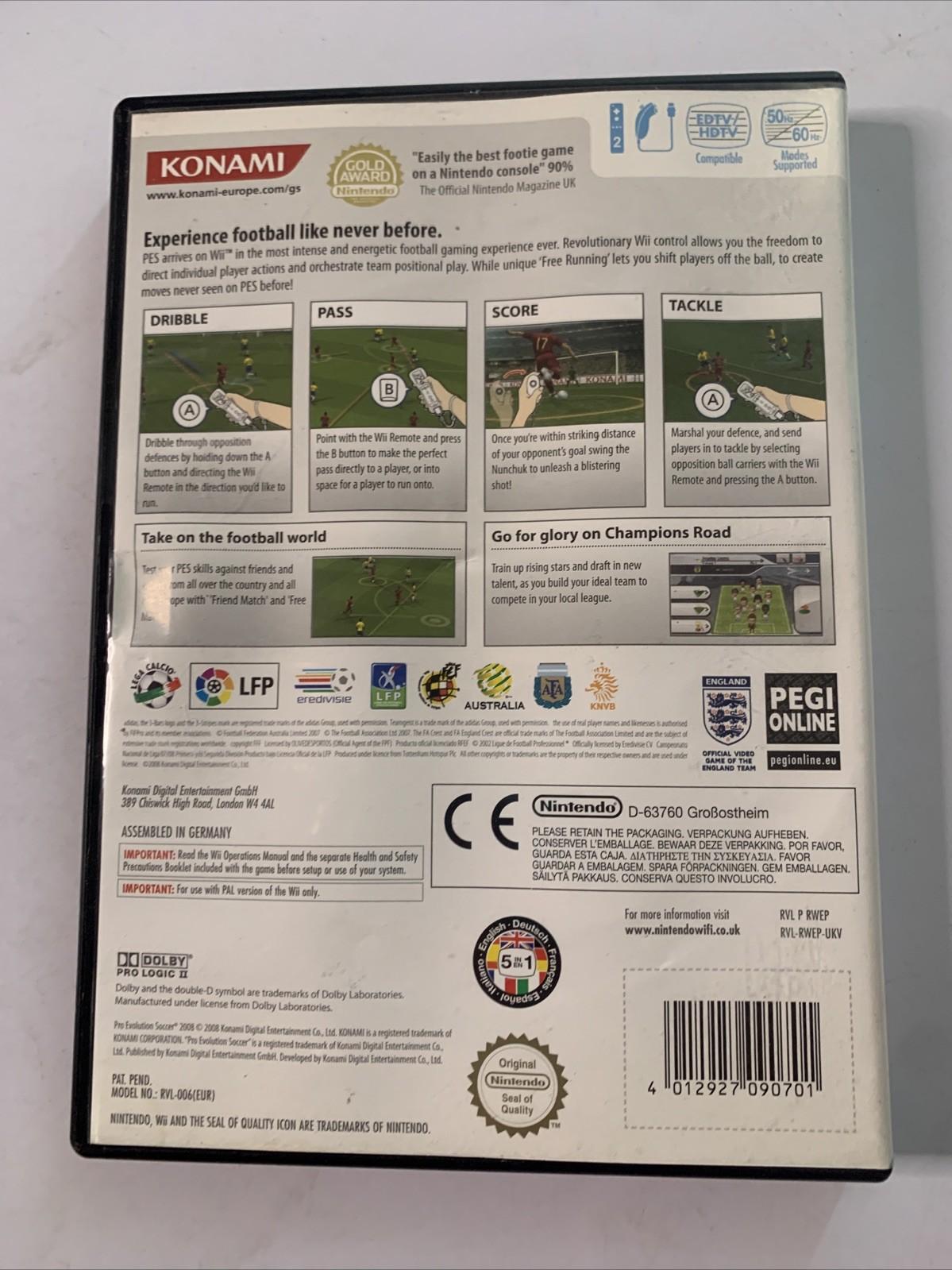 Pro Evolution Soccer 2008 PES Nintendo Wii PAL Game
