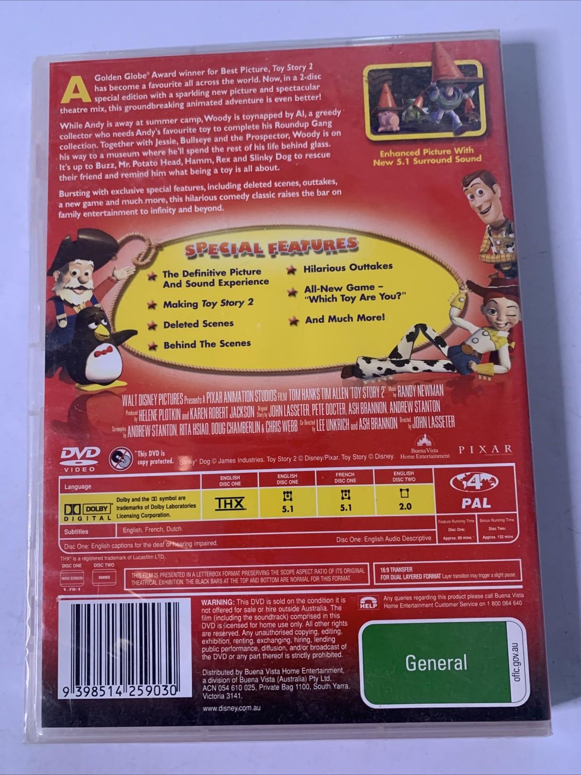 Toy Story 2 (Special Edition, DVD, 1999) Disney Pixar Film Region 4 NEW Sealed