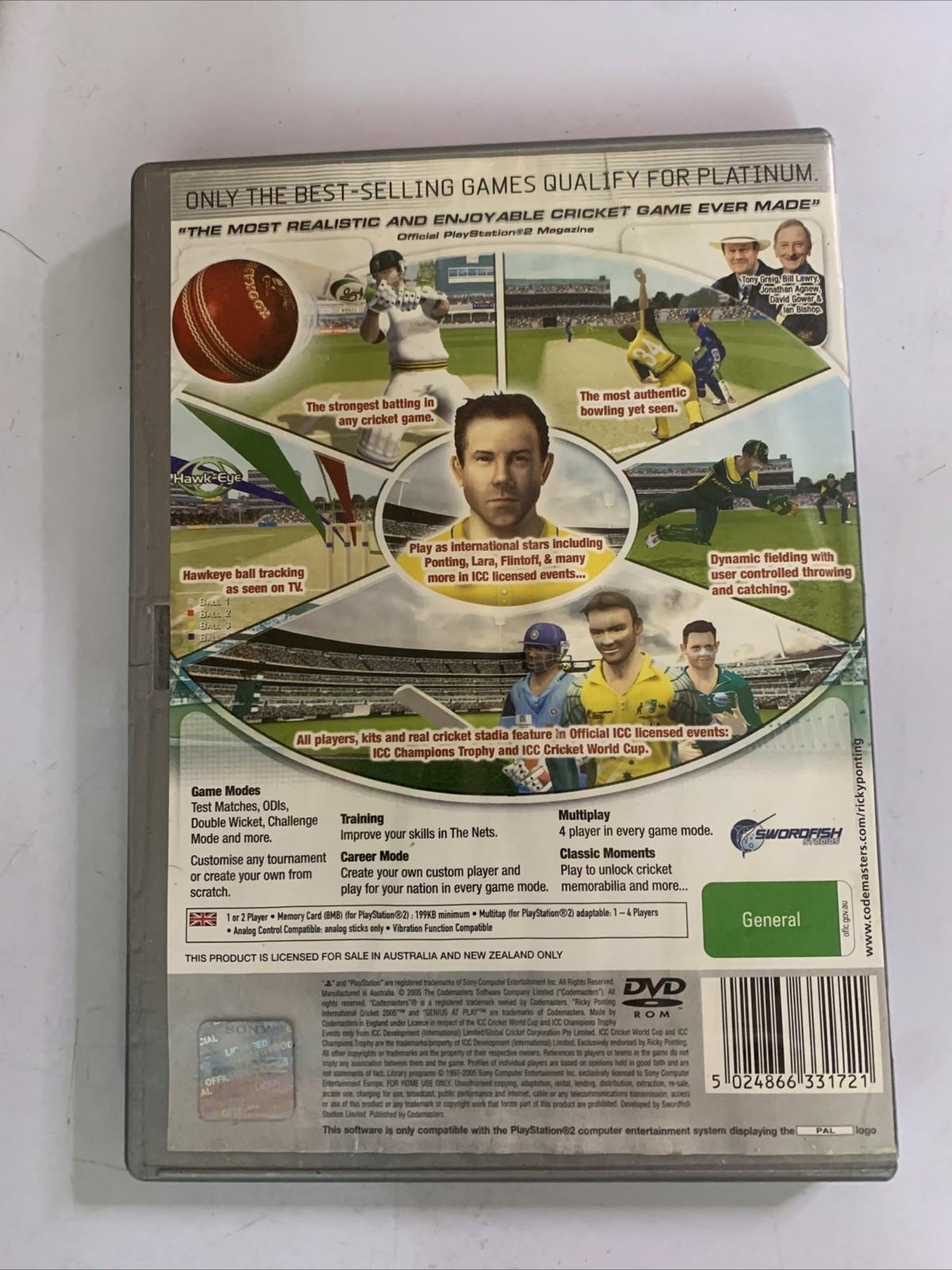 Ricky Ponting International Cricket 2005 PS2 PlayStation 2 PAL Game Complete