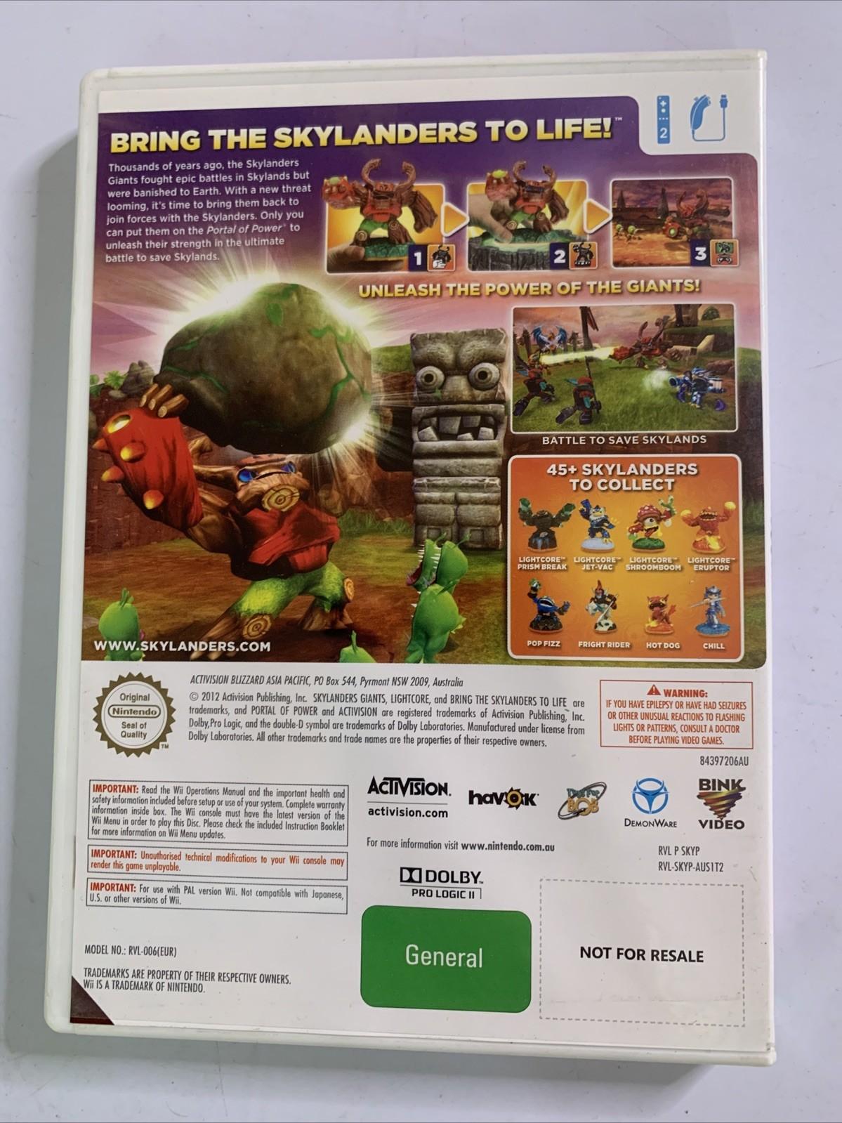 Skylanders Giants Nintendo Wii PAL 2012 Game Complete