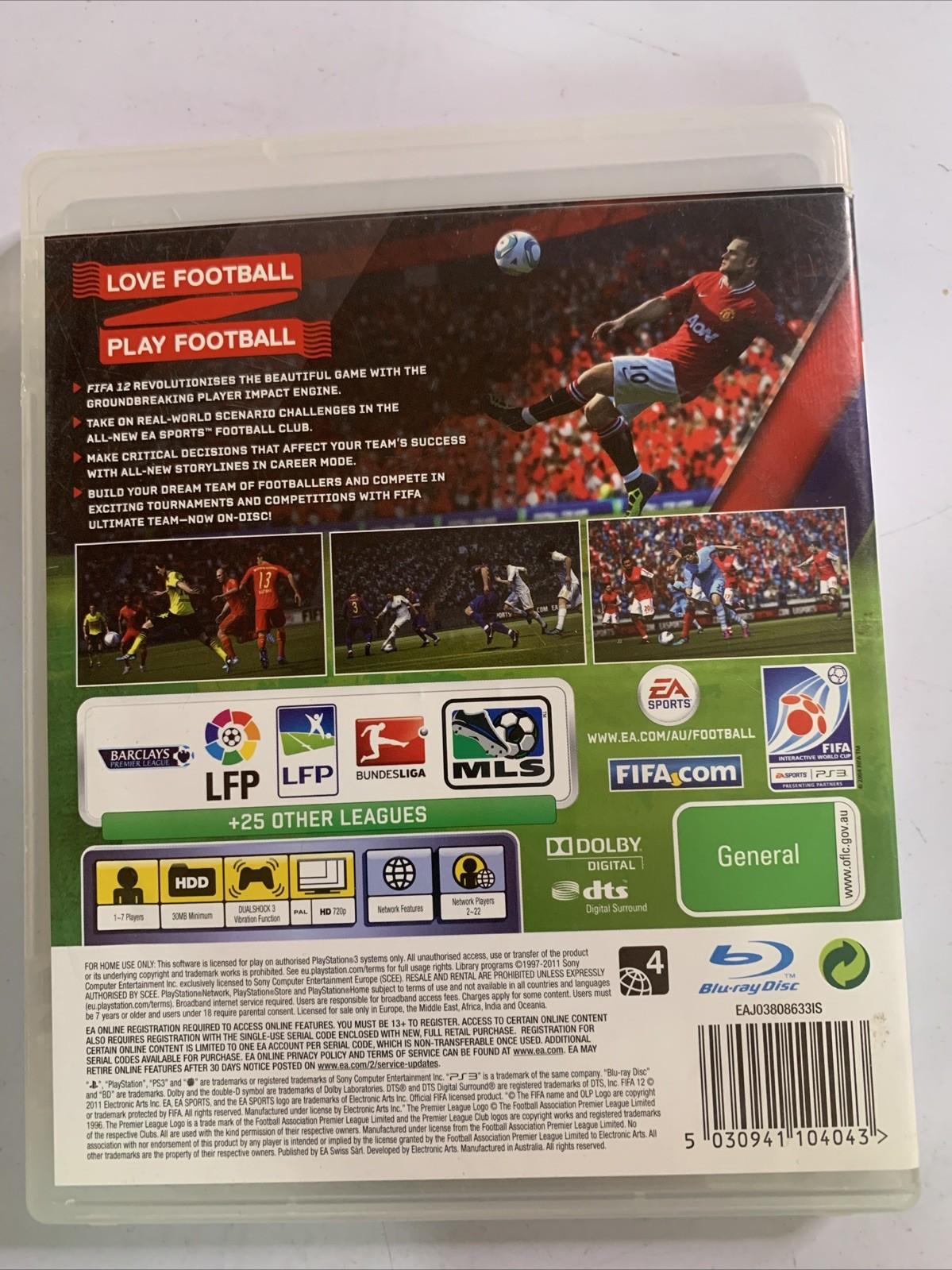 FIFA 12 PS3 Sony PlayStation 3 2011 Game Complete