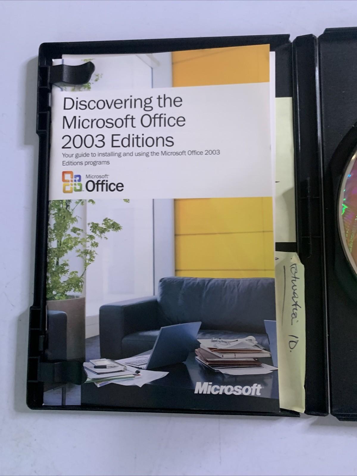 Microsoft Office Professional Edition 2003 PC DVD Windows Academic