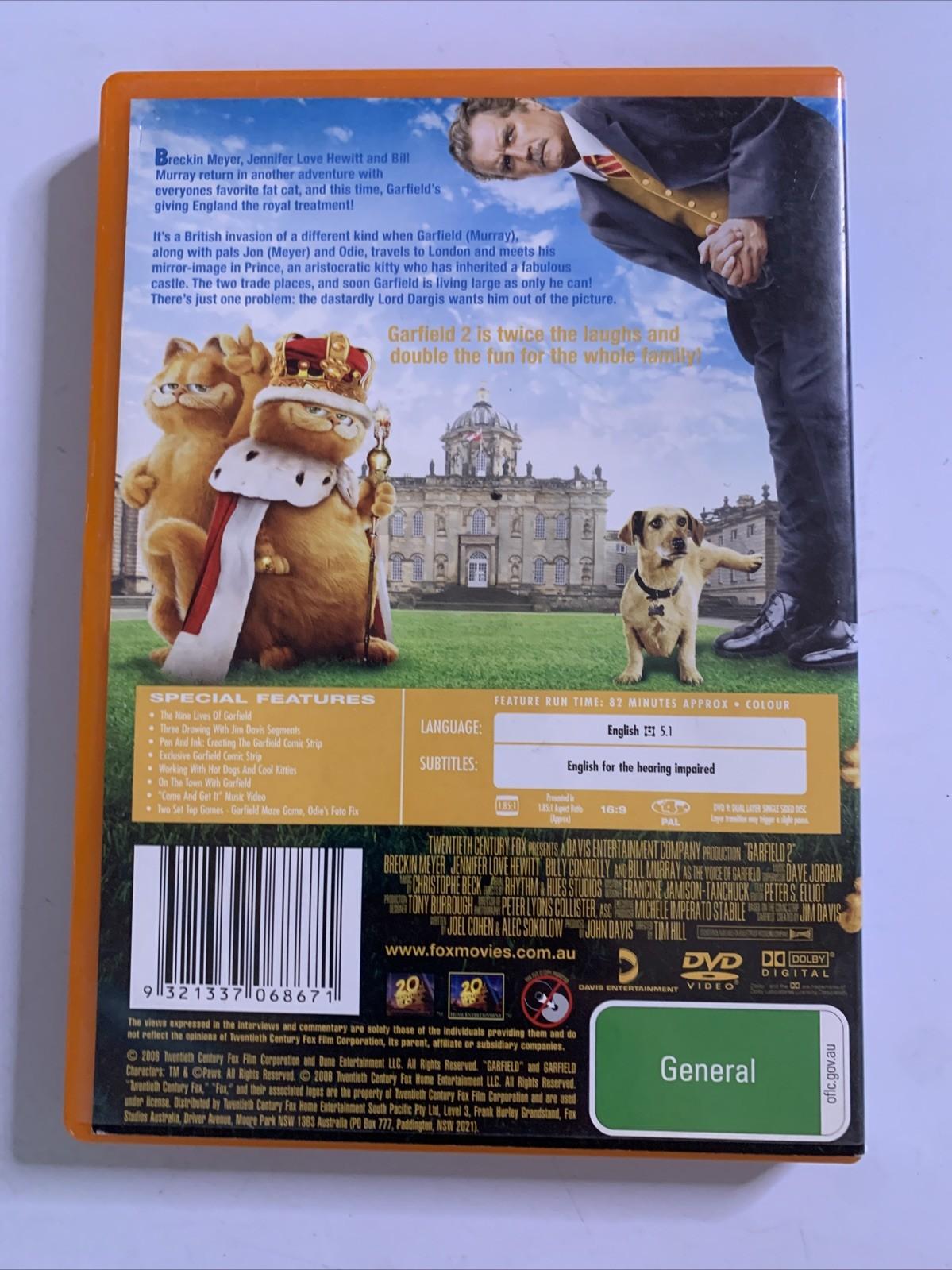 Garfield 2 (DVD, 2006) Bill Murray, Billy Connoly Region 4