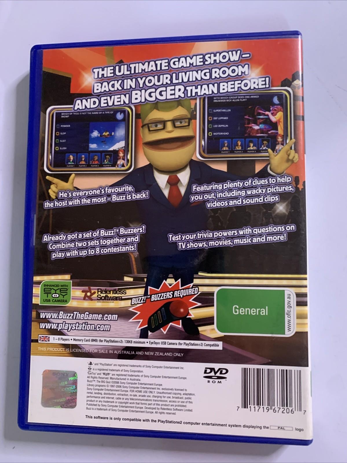 Buzz The Big Quiz PS2 Sony PlayStation 2 PAL Game Complete