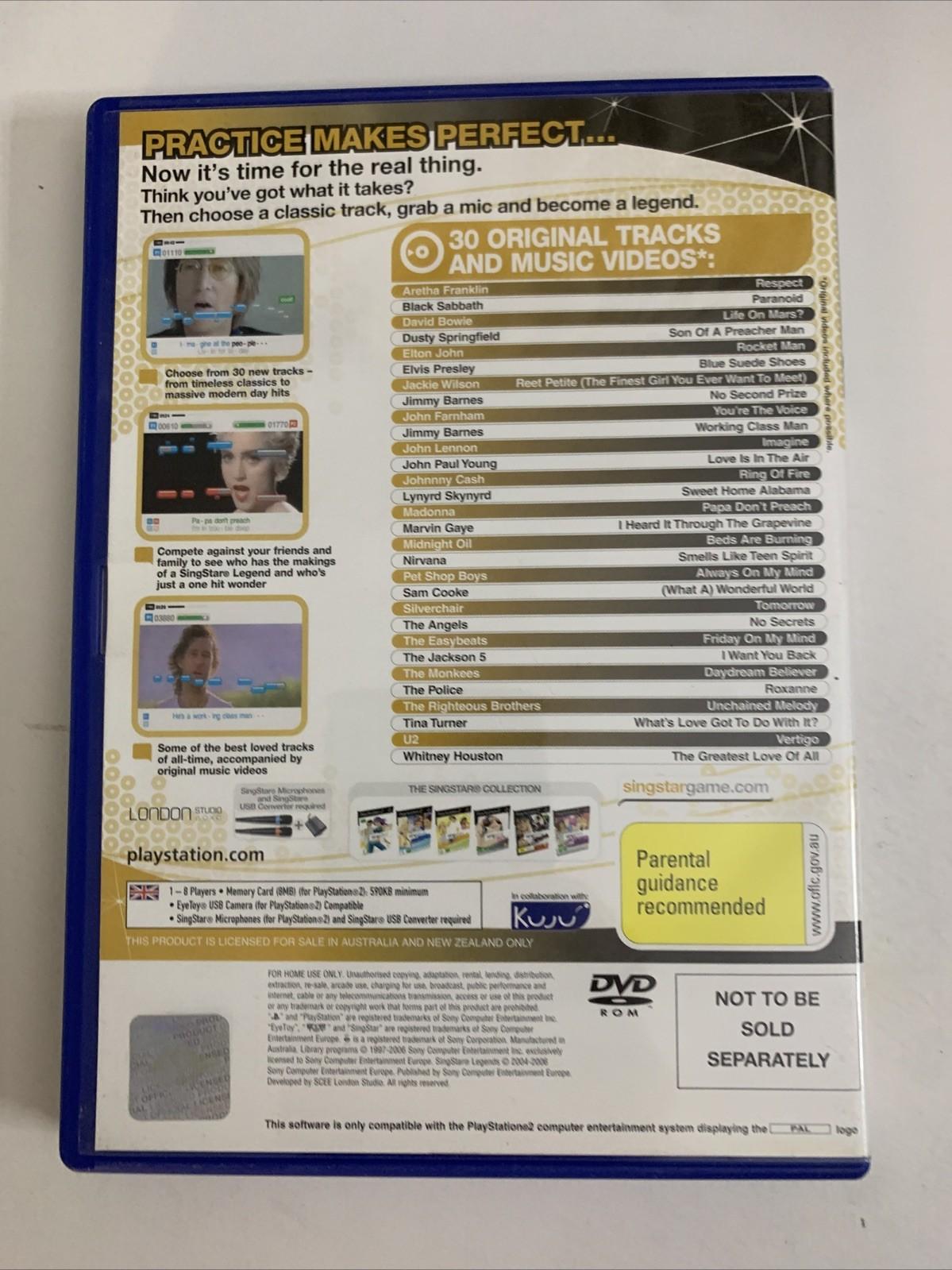 SingStar Legends PS2 Sony PlayStation 2 PAL Music Karaoke Game