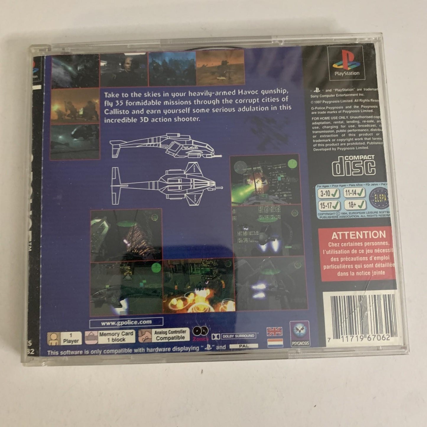 G-Police PS1 Sony PlayStation PAL Game