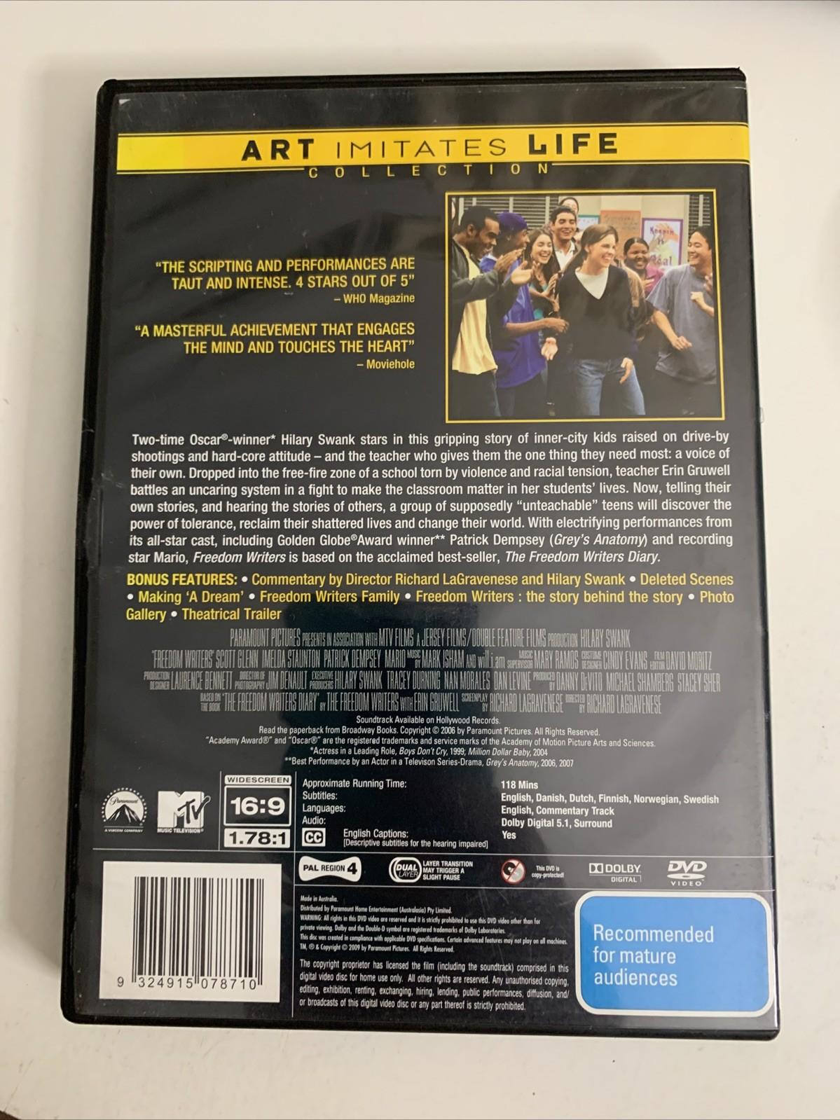 Freedom Writers  (DVD, 2007) Hilary Swank, Patrick Dempsey Region 4