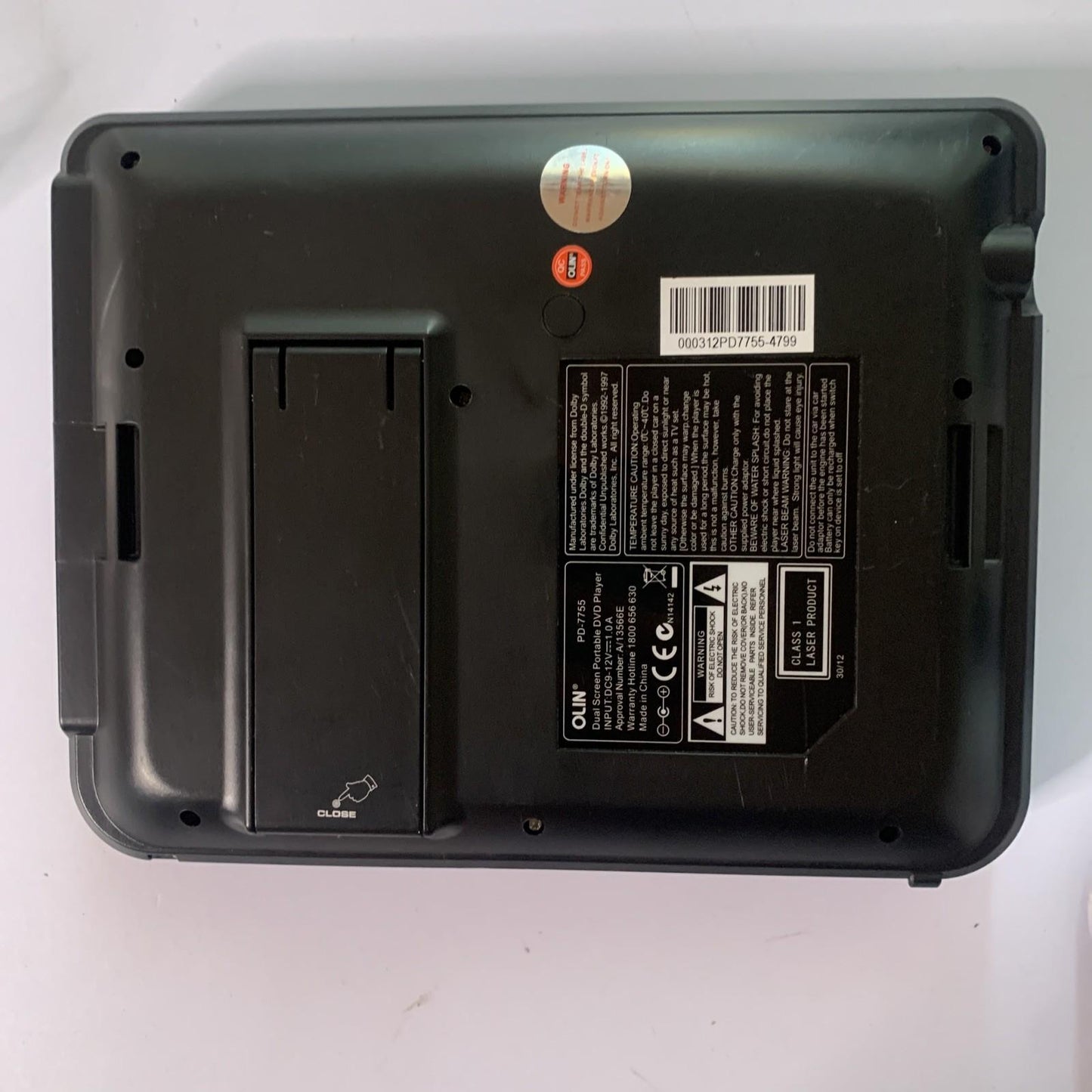 Olin 7" Portable DVD Player PD-7755 With Power Supply