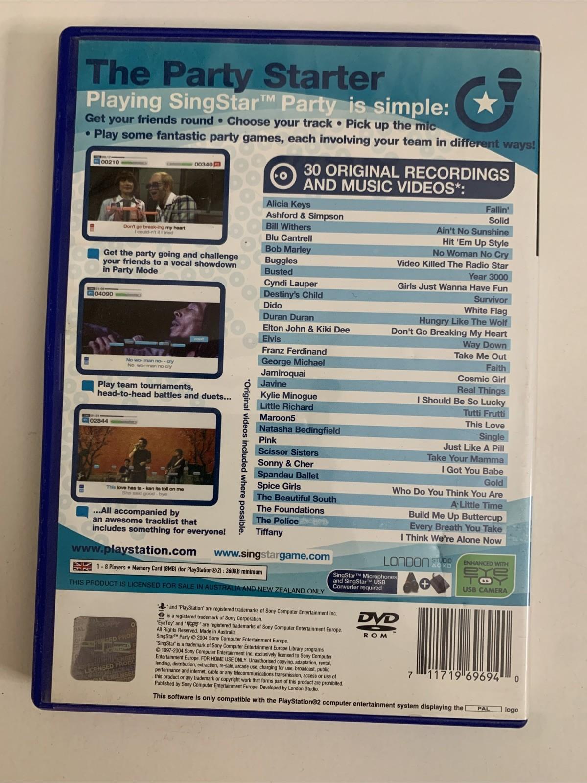 SingStar Party PS2 Sony PlayStation 2 PAL Karaoke Game Complete