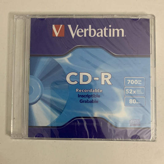Verbatim CD-R 700MB 80 Min Blank Media NEW Sealed