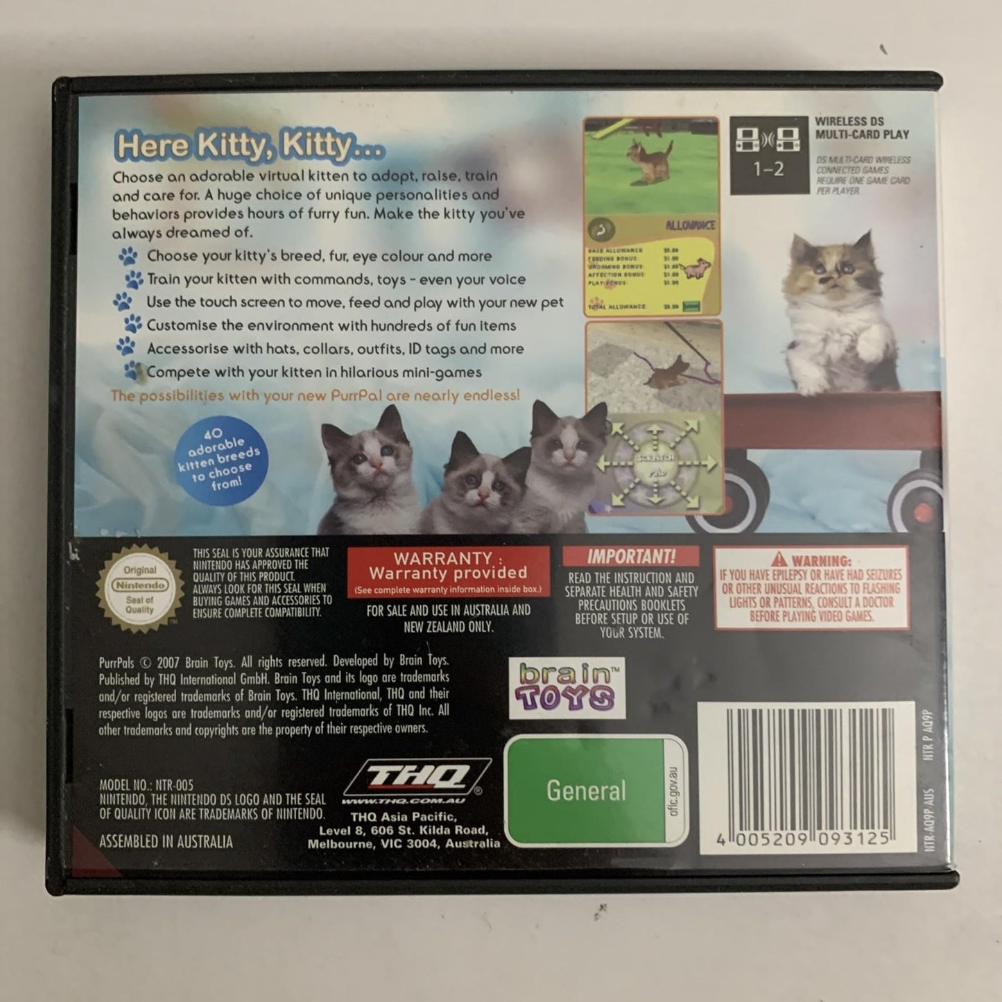 Purr Pals Nintendo DS Game Complete
