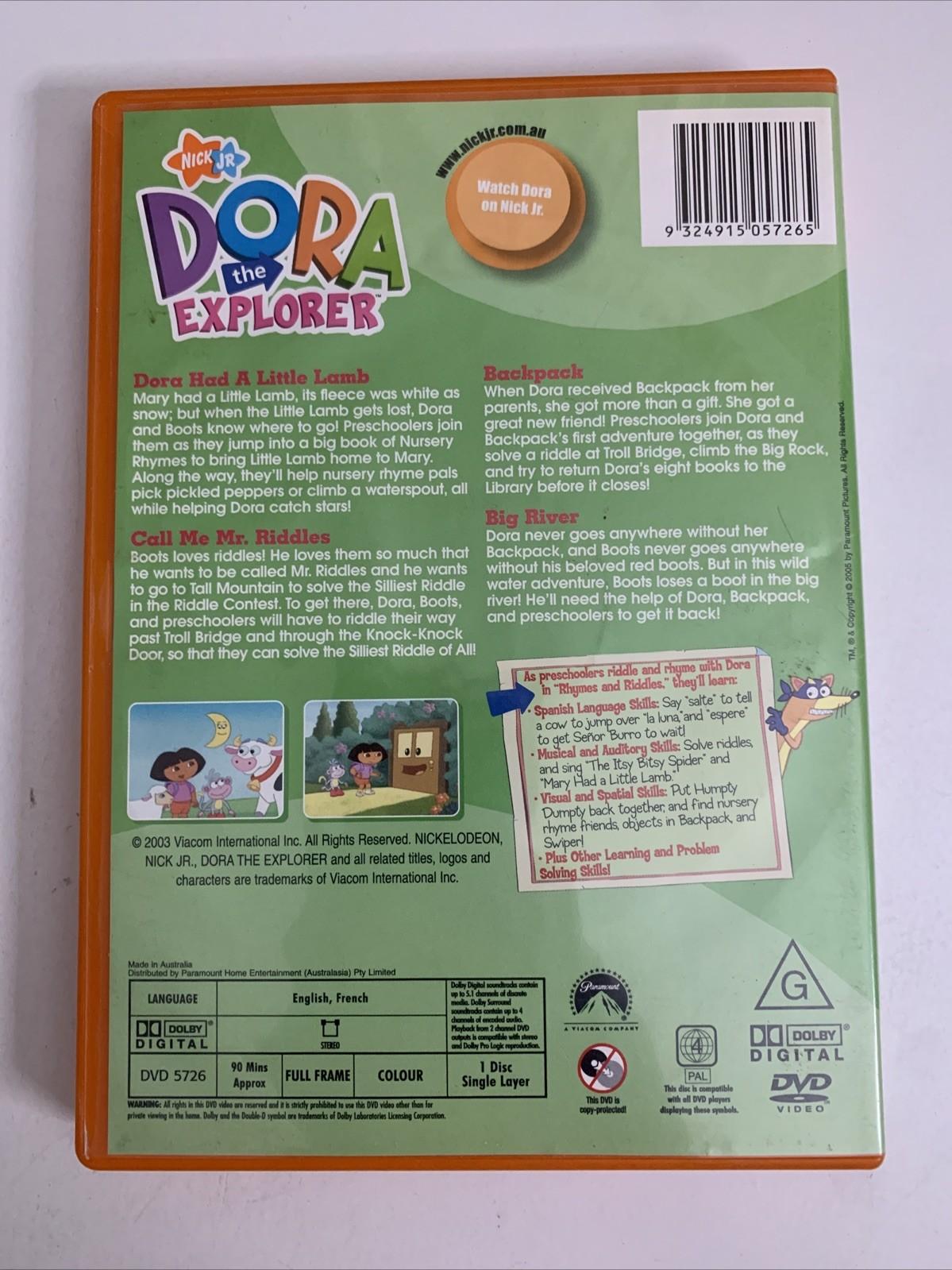 Dora The Explorer: Rhymes & Riddles (DVD, 2000) Nickelodeon Region 4